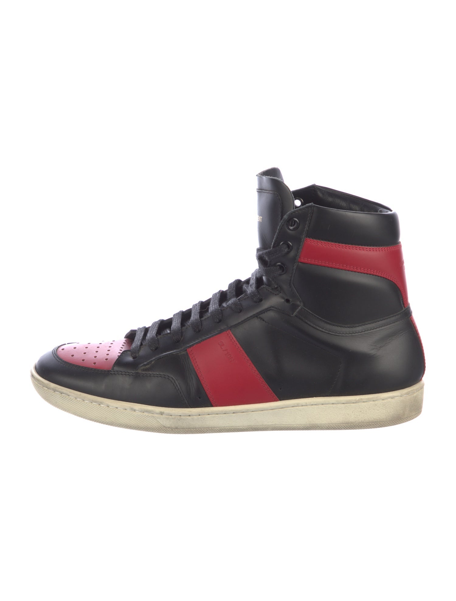 Saint Laurent Leather Colorblock Pattern Sneakers