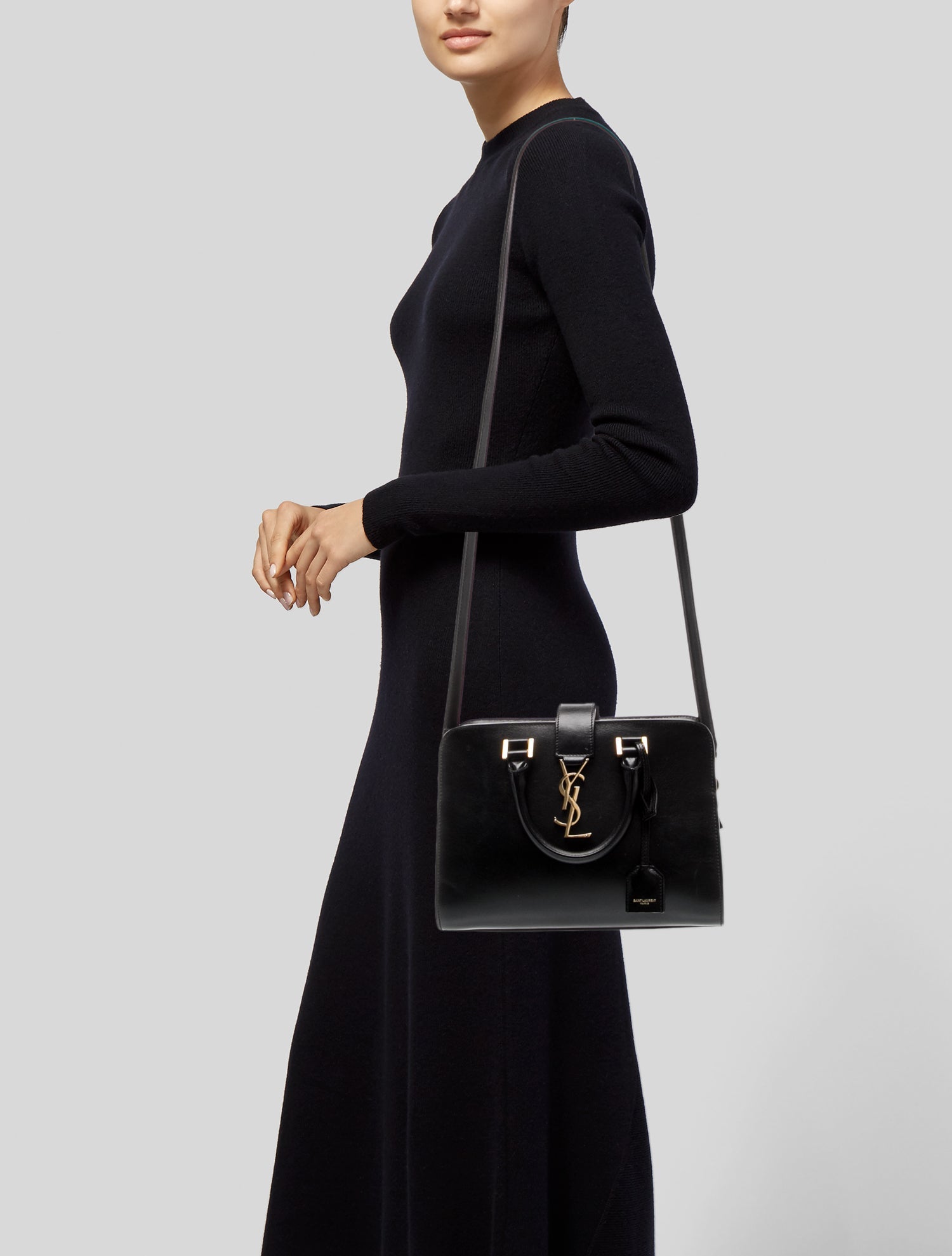 Saint Laurent Leather Monogram Cabas Baby