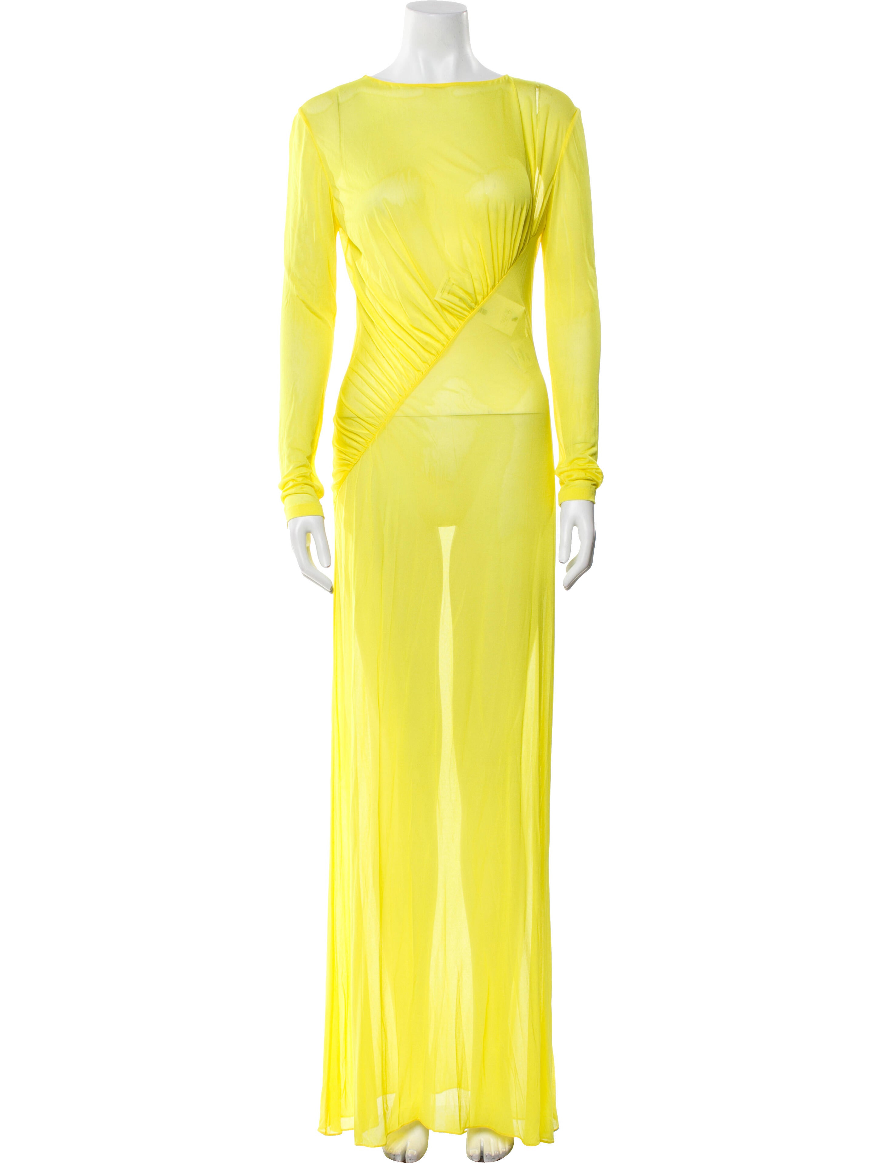 Saint Laurent Bateau Neckline Long Dress