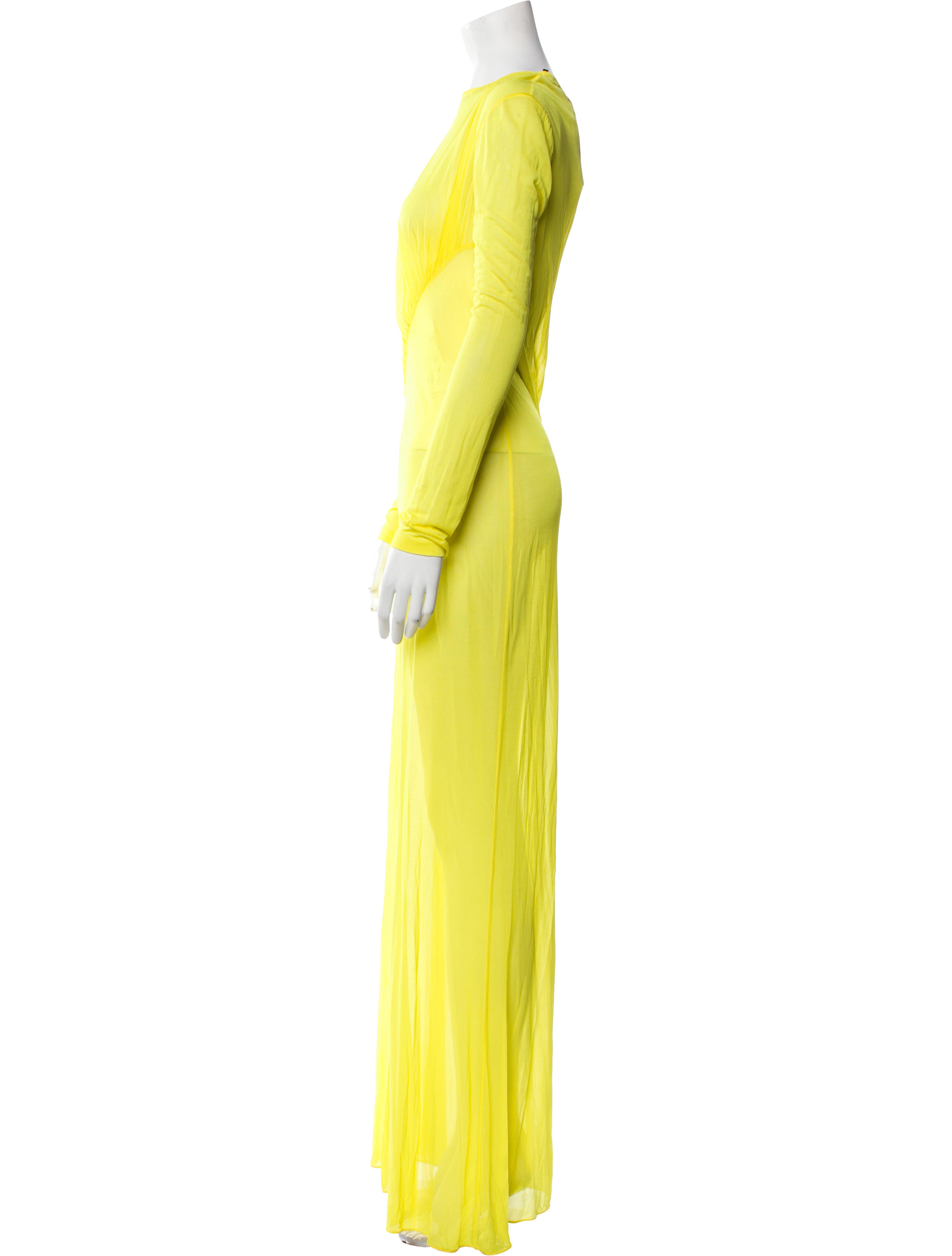 Saint Laurent Bateau Neckline Long Dress