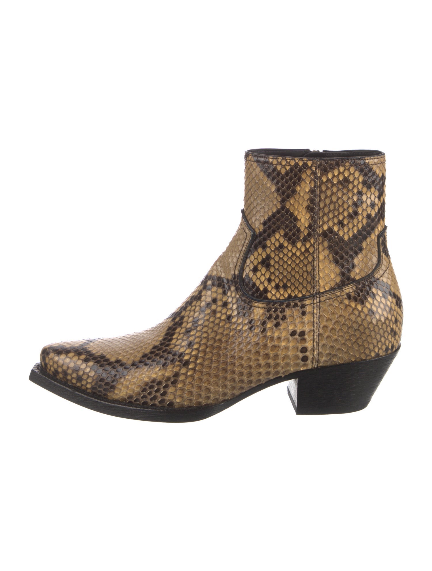 Saint Laurent Snakeskin Animal Print Boots