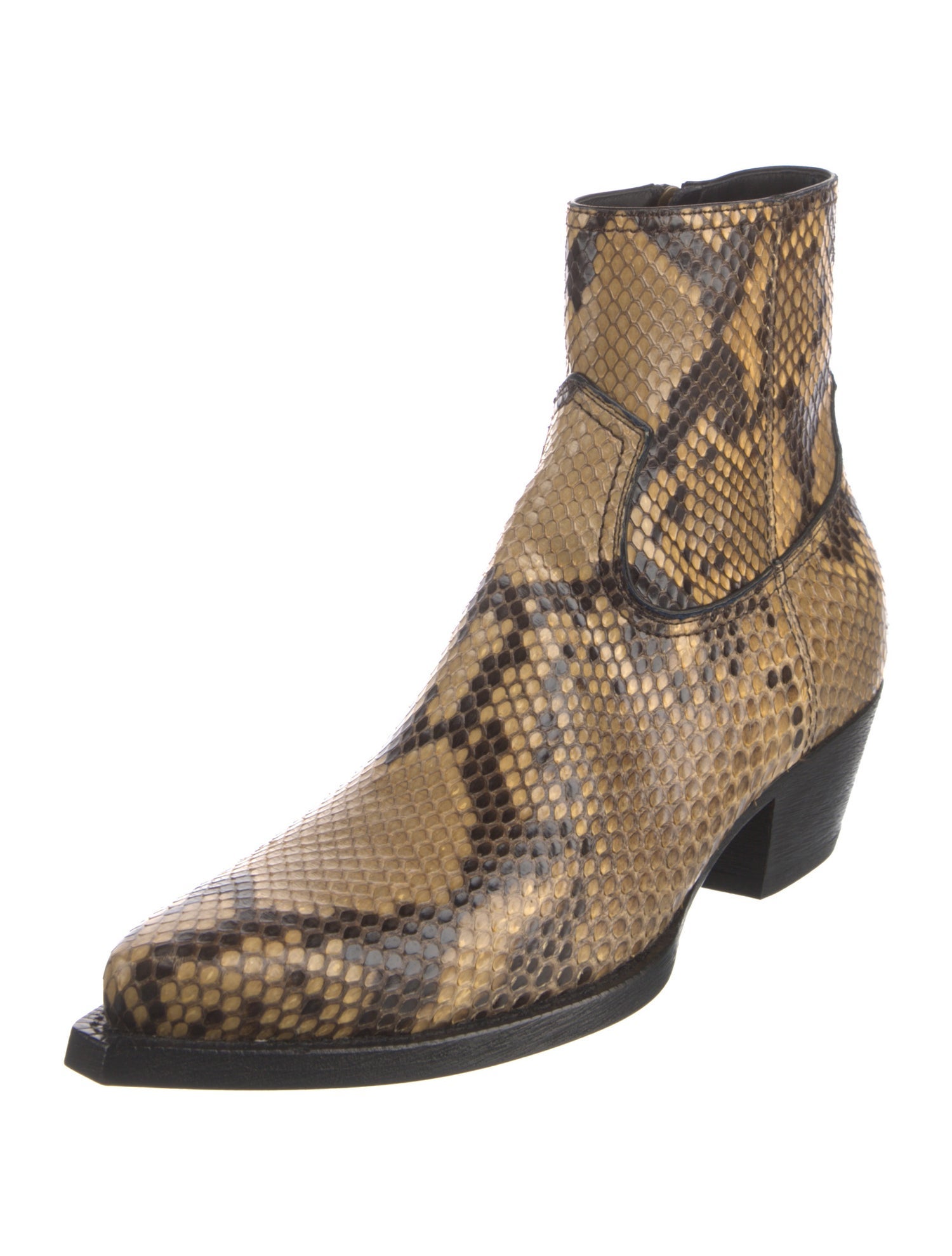 Saint Laurent Snakeskin Animal Print Boots