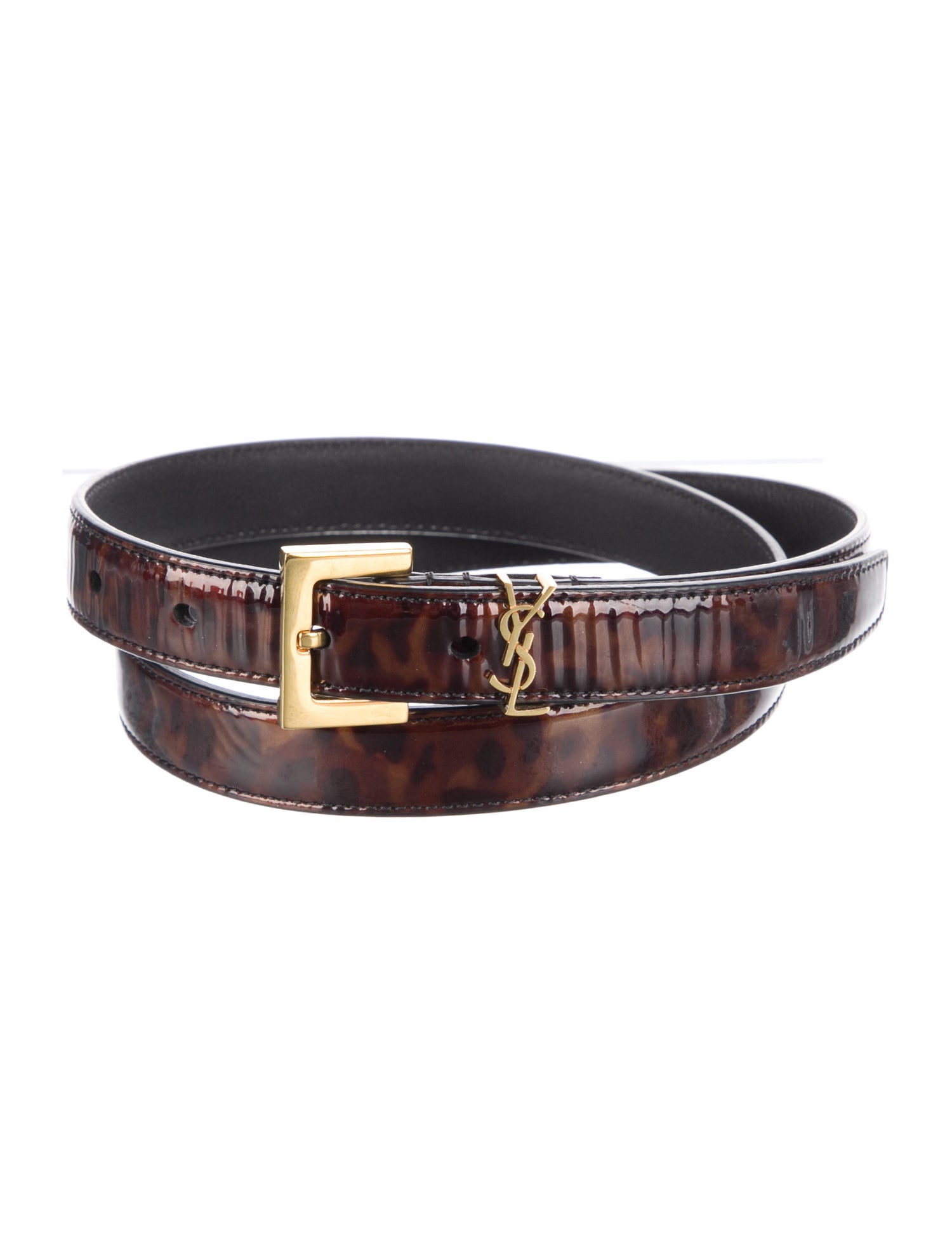 Saint Laurent Skinny Patent Leather Belt