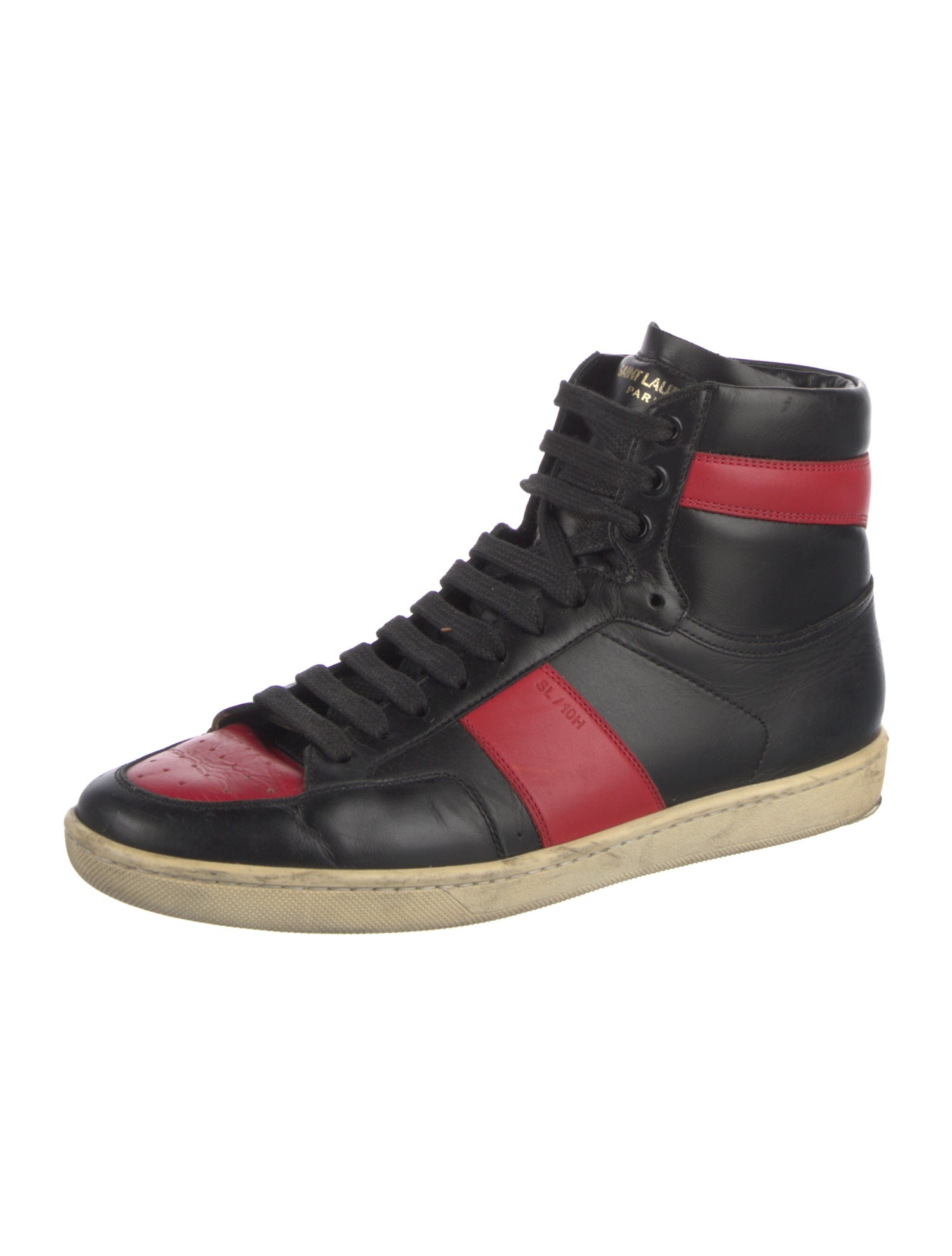 Saint Laurent Leather Colorblock Pattern Sneakers