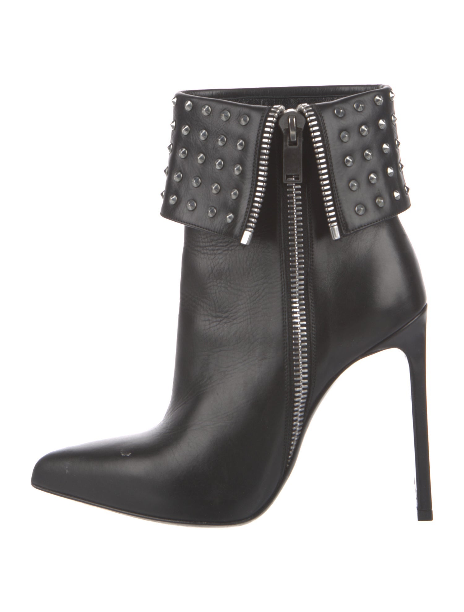 Saint Laurent Spike Accents Leather Boots
