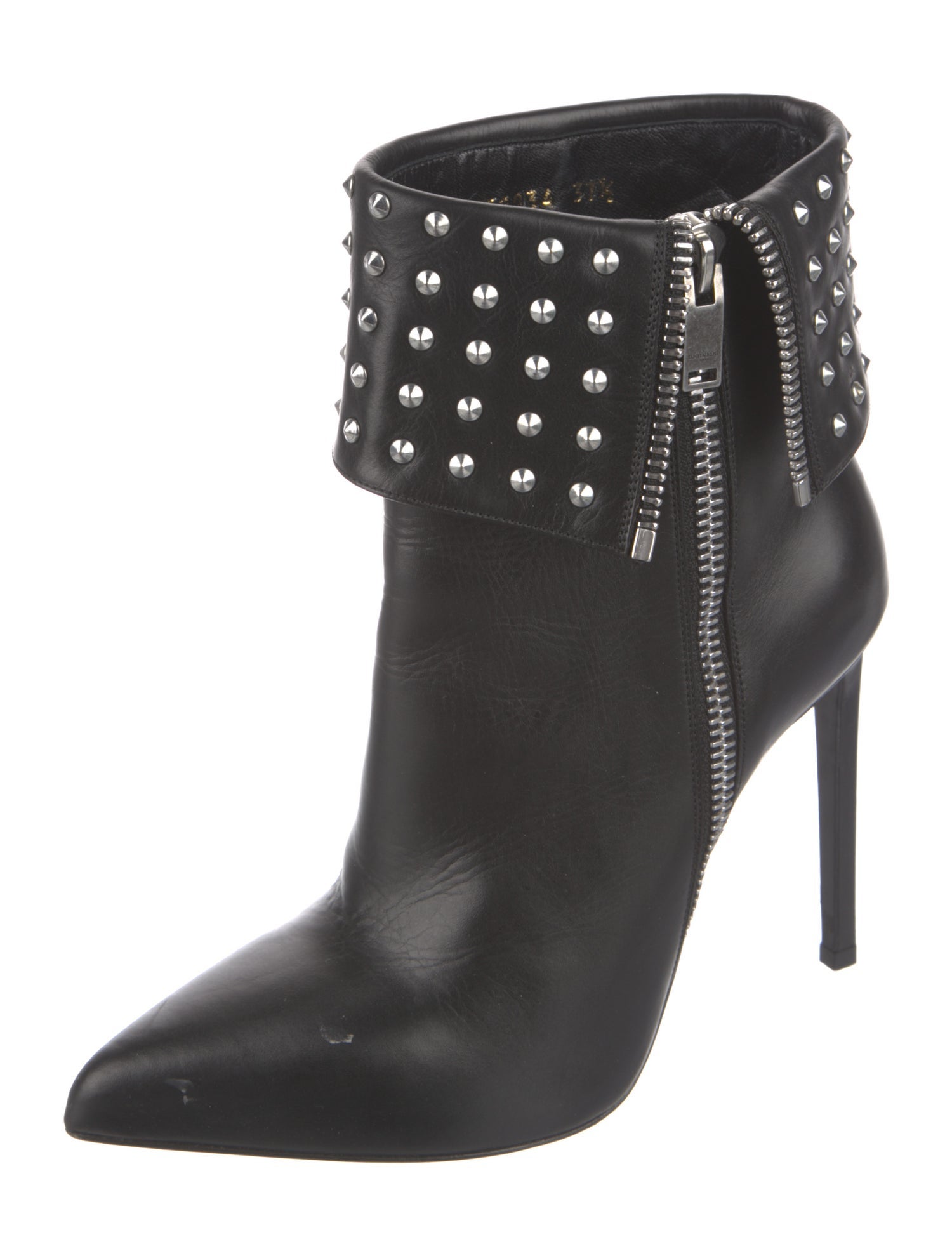 Saint Laurent Spike Accents Leather Boots