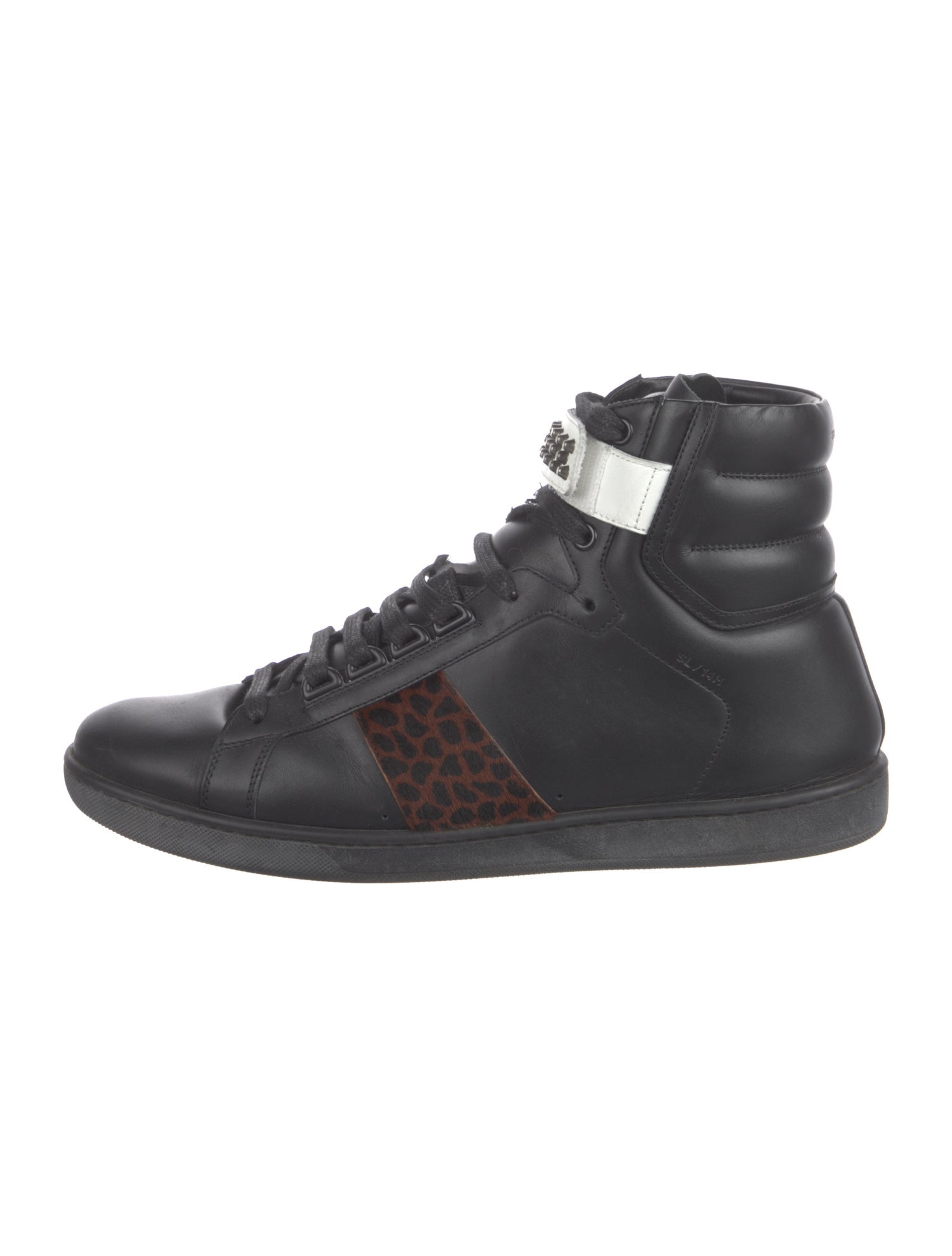 Saint Laurent Leather Studded Accents Sneakers