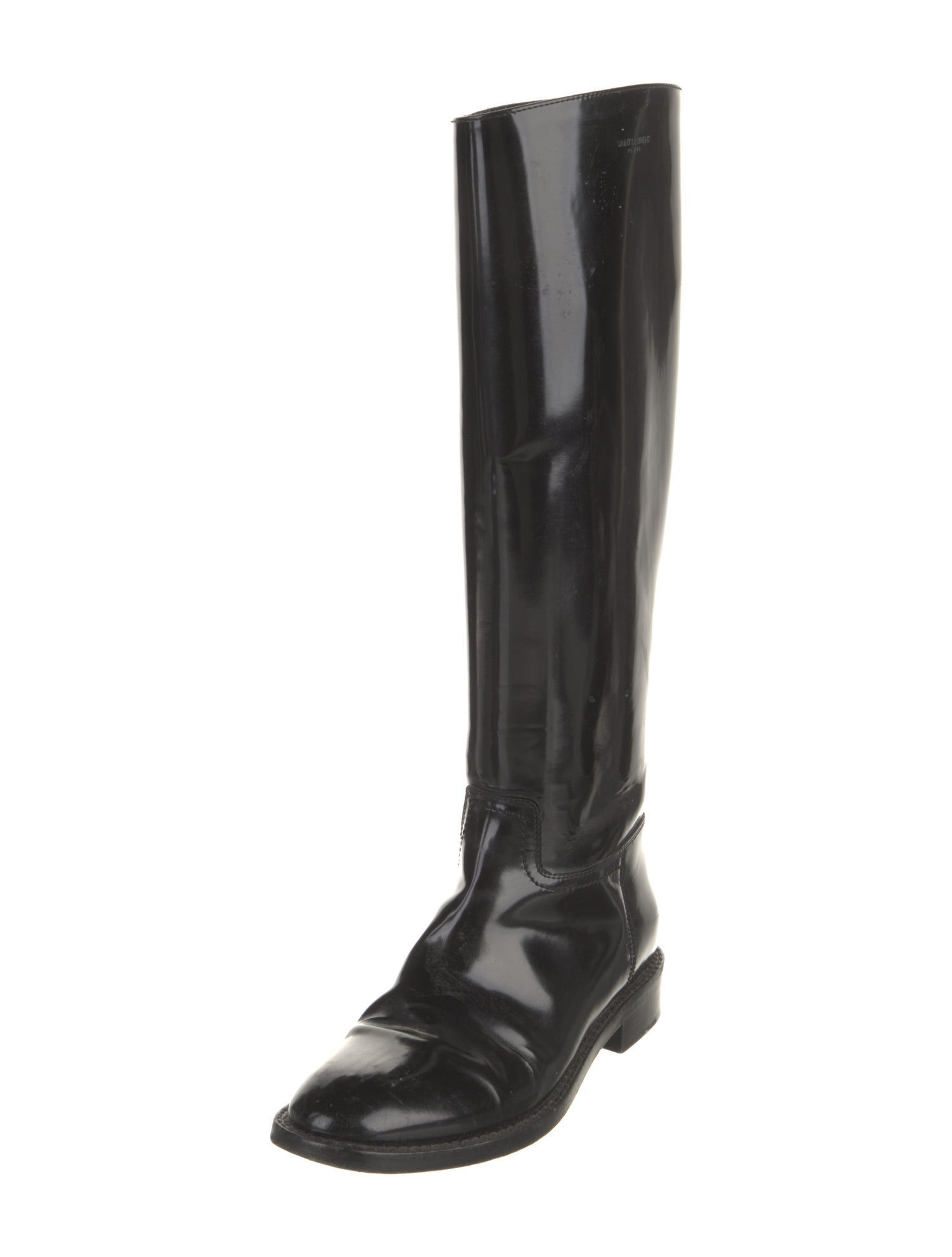 Saint Laurent Patent Leather Riding Boots