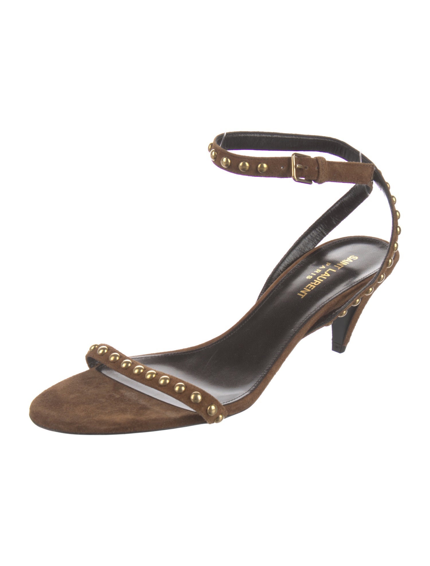 Saint Laurent Suede Studded Accents Sandals