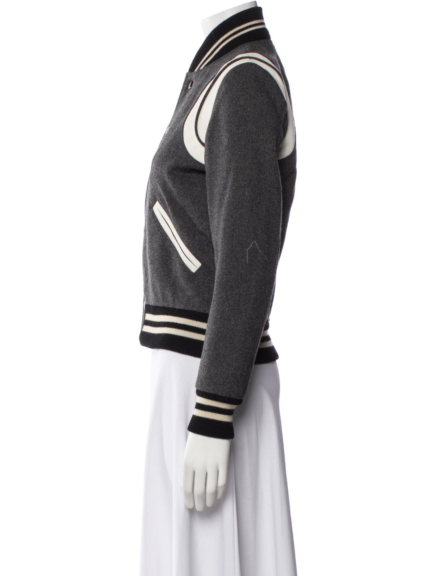 Saint Laurent Virgin Wool Colorblock Pattern Jacket