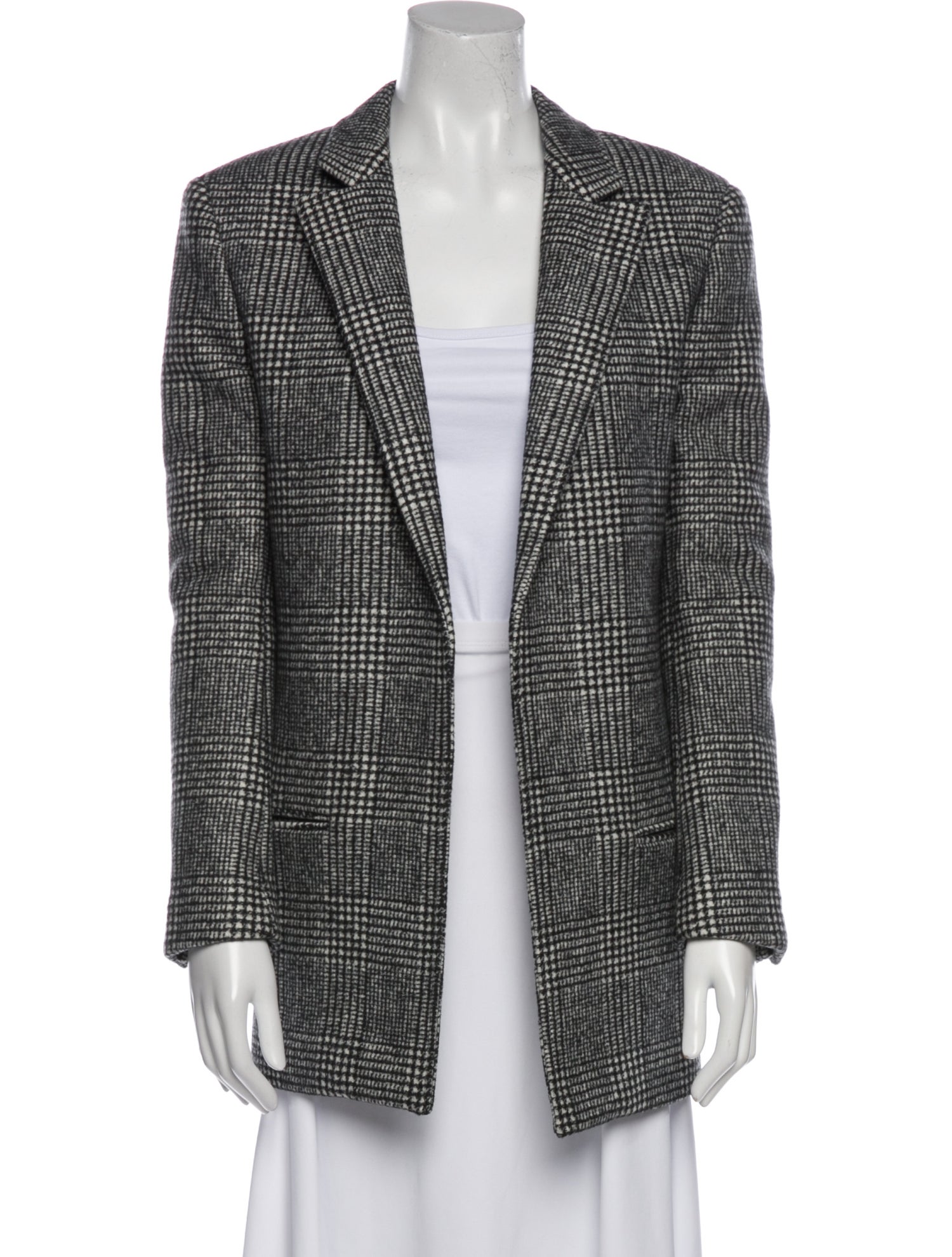 Saint Laurent Wool Houndstooth Print Blazer