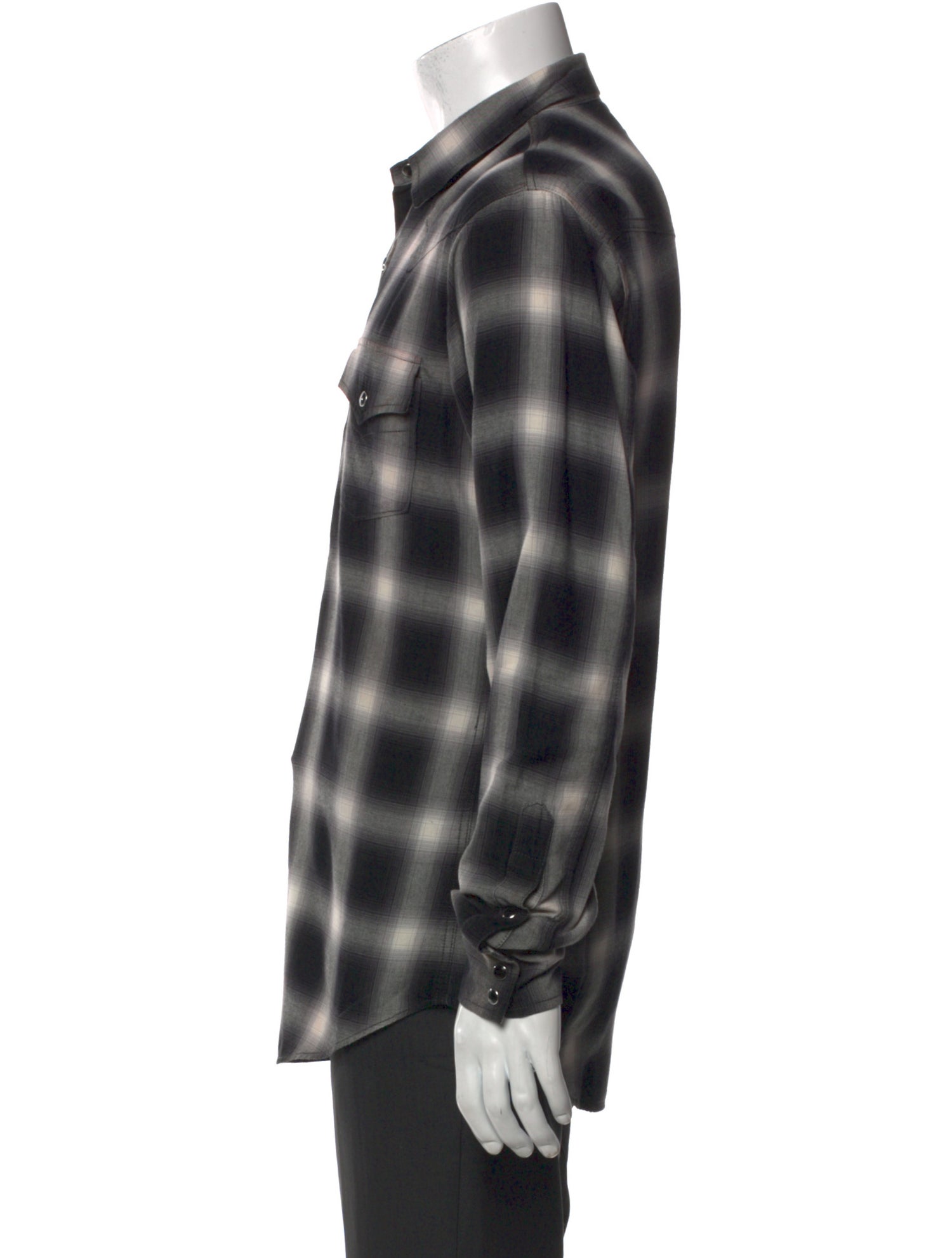 Saint Laurent 2016 Plaid Print Western Shirt