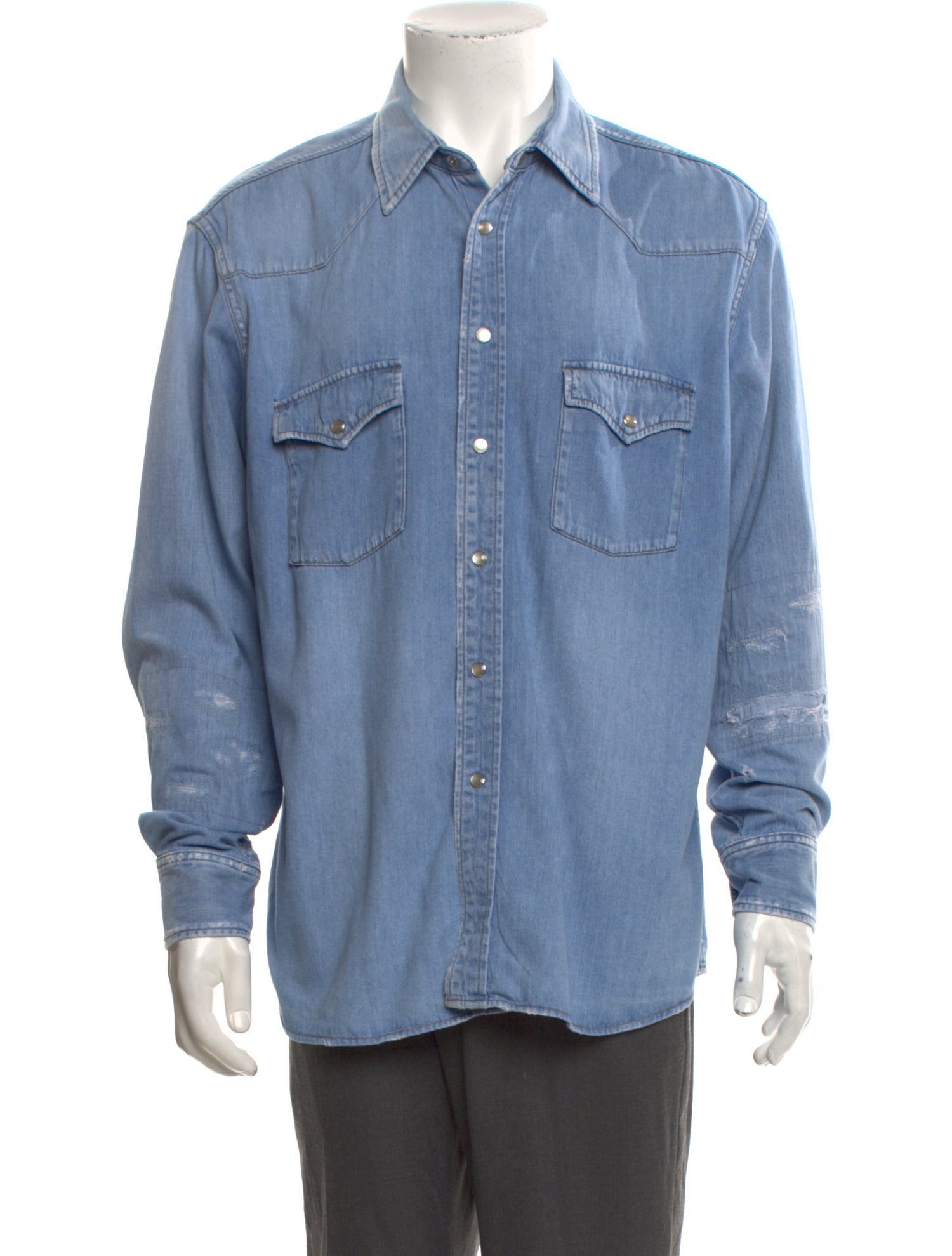 Saint Laurent 2016 Long Sleeve Denim Shirt