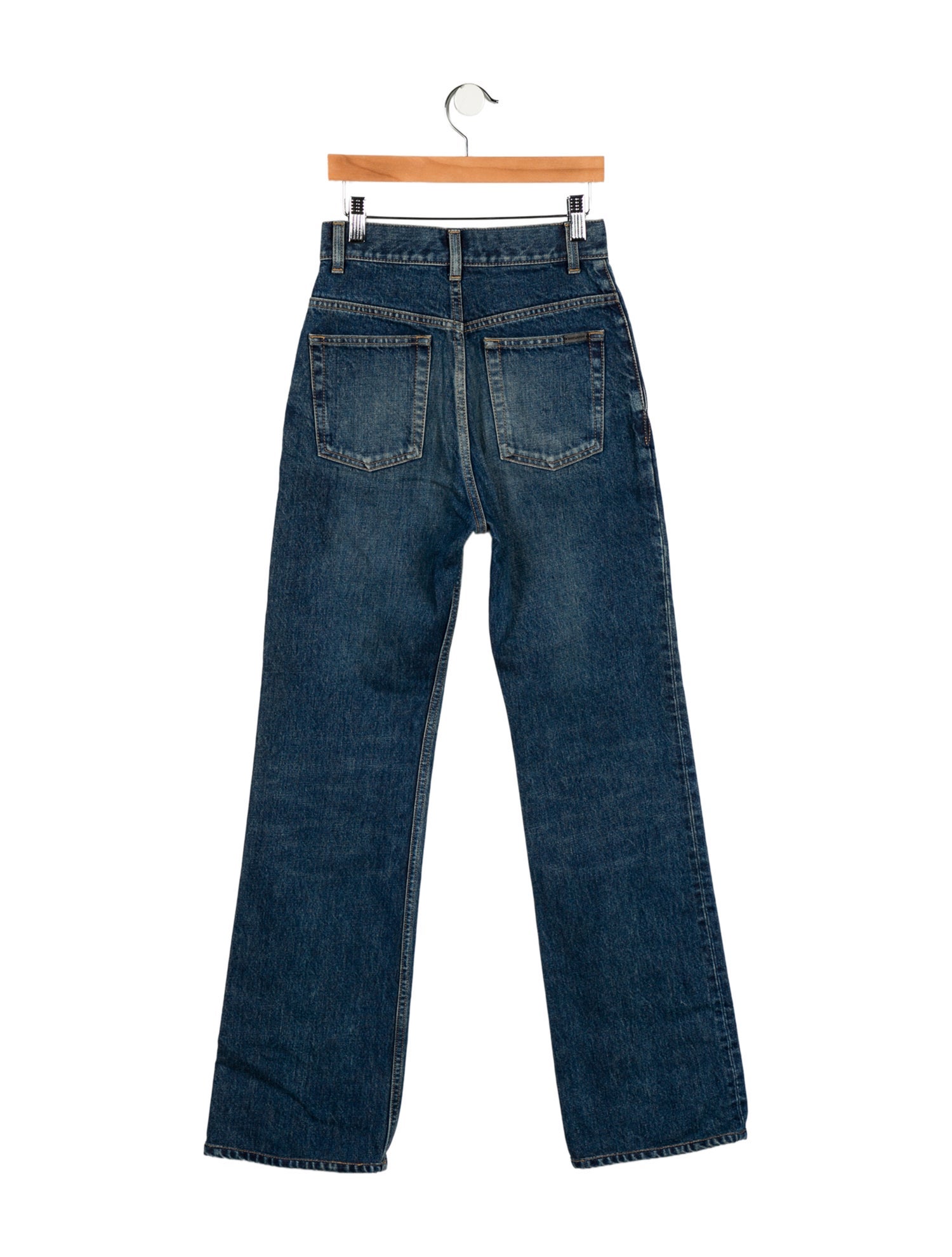 Saint Laurent High-Rise Straight Leg Jeans