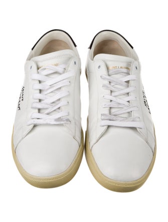 Saint Laurent Leather Graphic Print Sneakers