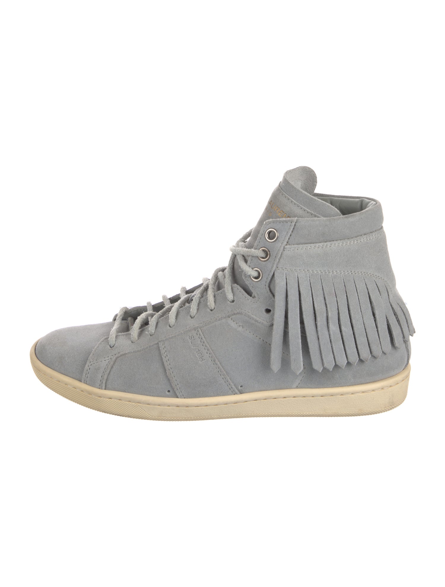 Saint Laurent Suede Fringe Trim Accent Sneakers
