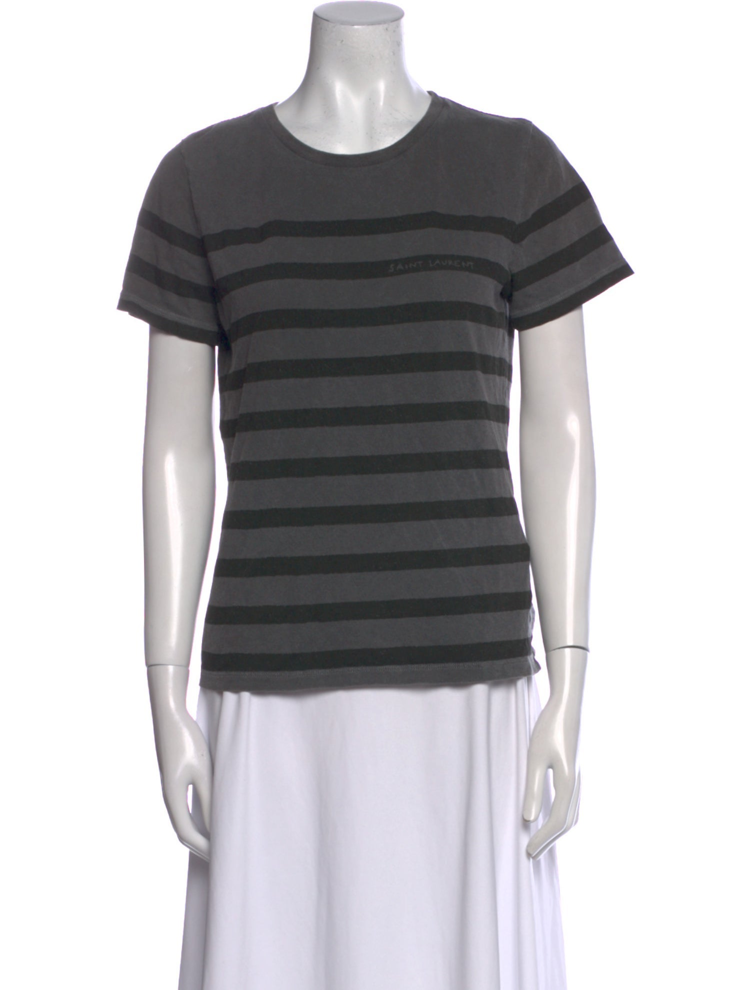 Saint Laurent Striped Crew Neck T-Shirt