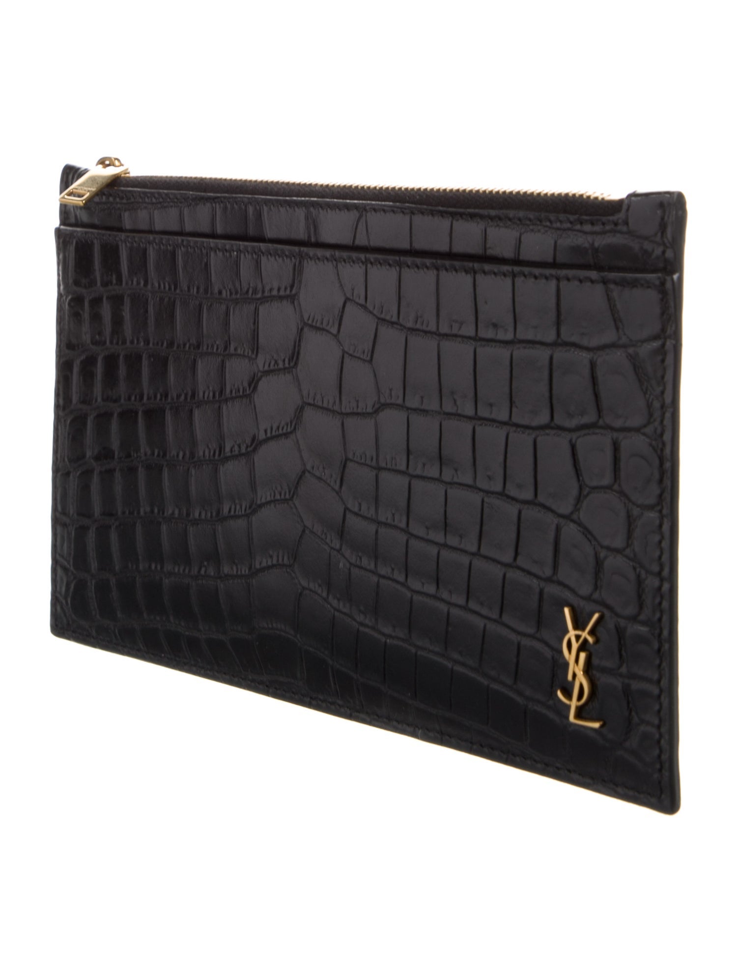Saint Laurent 2021 Embossed Leather Card Holder
