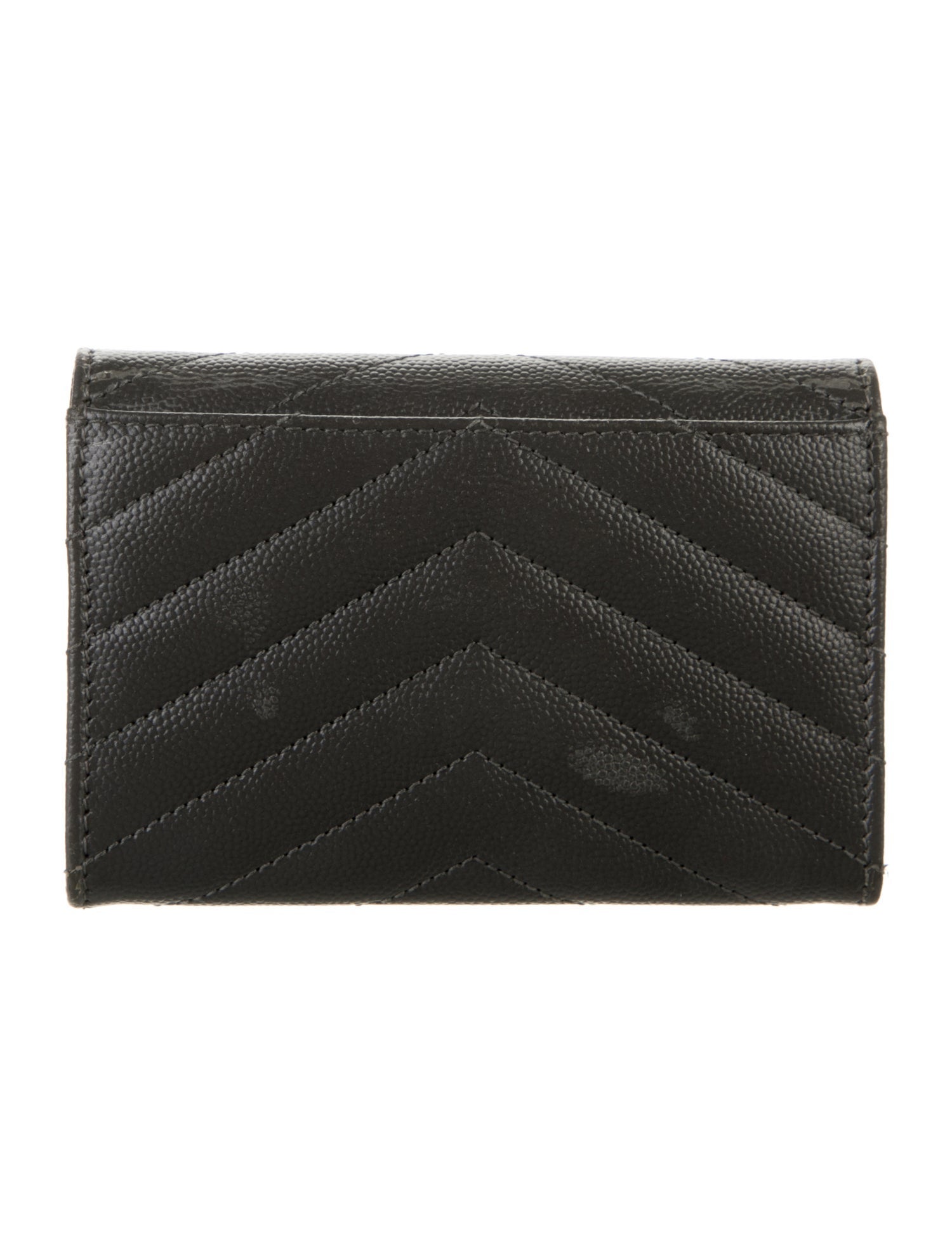 Saint Laurent Chevron Leather Compact Wallet