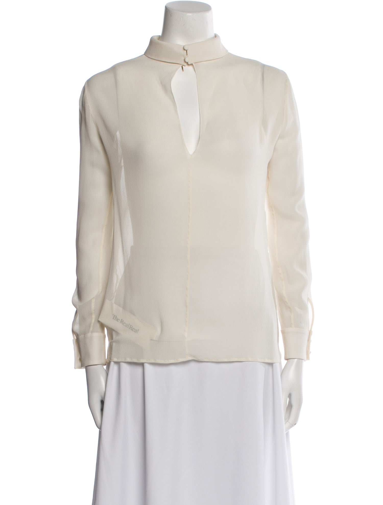 Saint Laurent Silk V-Neck Blouse