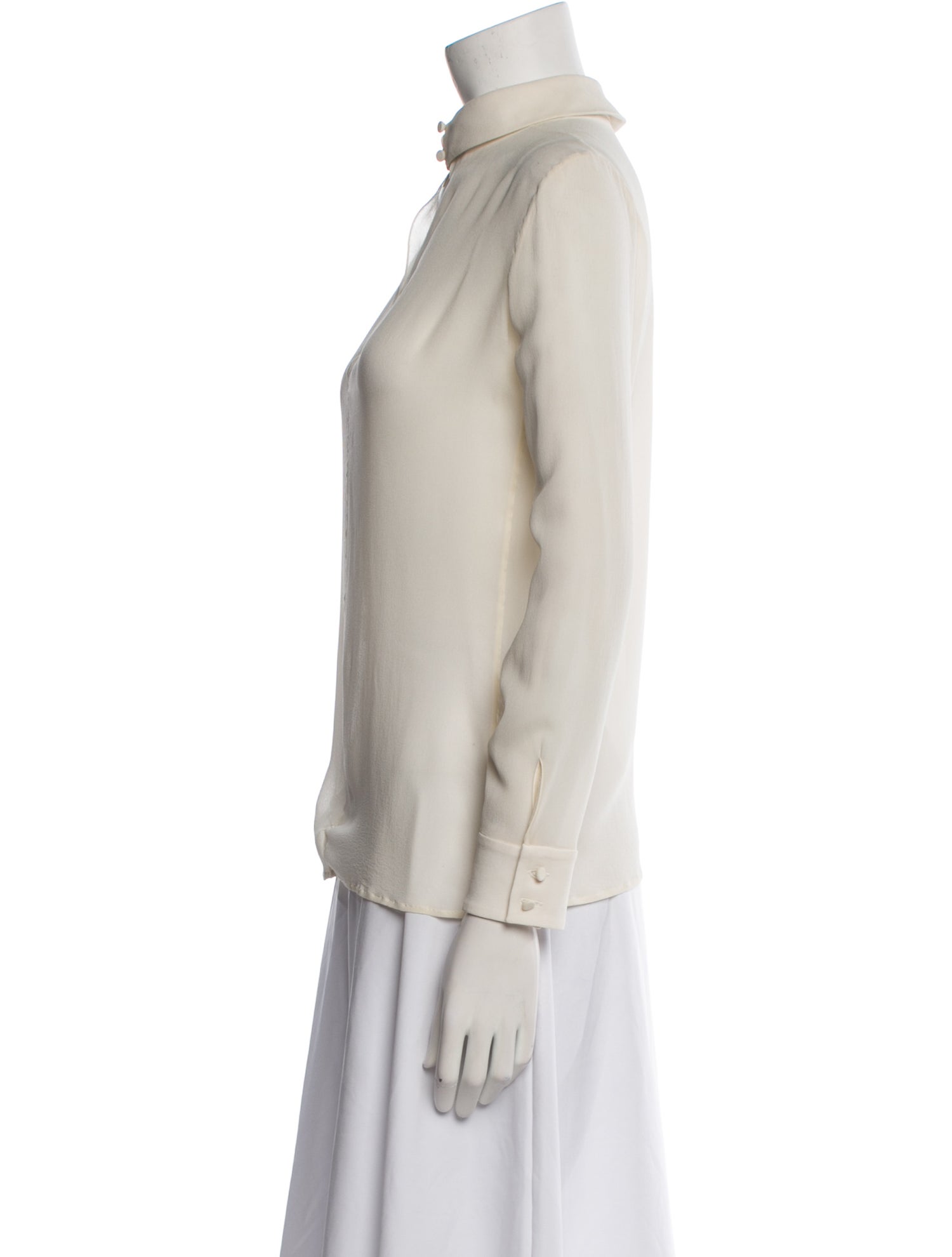 Saint Laurent Silk V-Neck Blouse