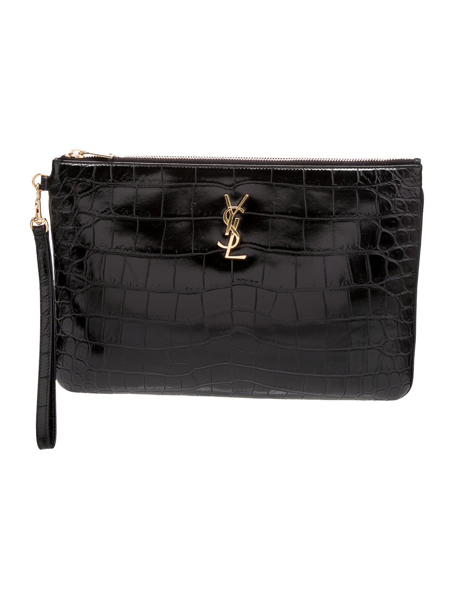 Saint Laurent Embossed Leather Cassandre