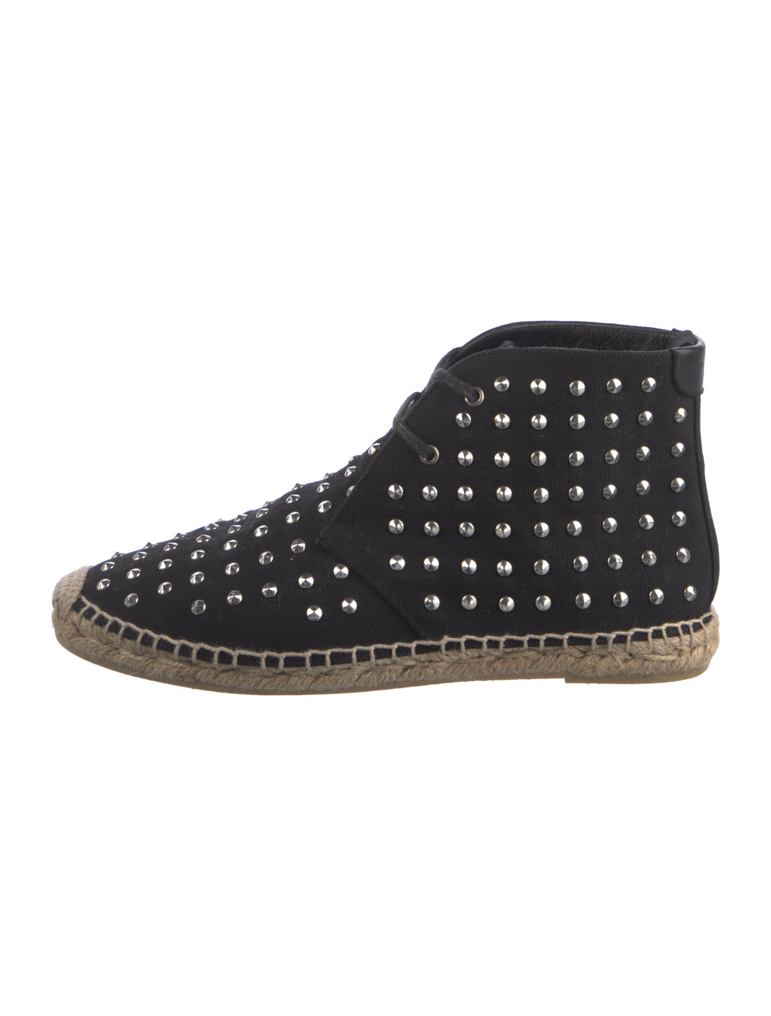 Saint Laurent Canvas Studded Accents Espadrille Sneakers