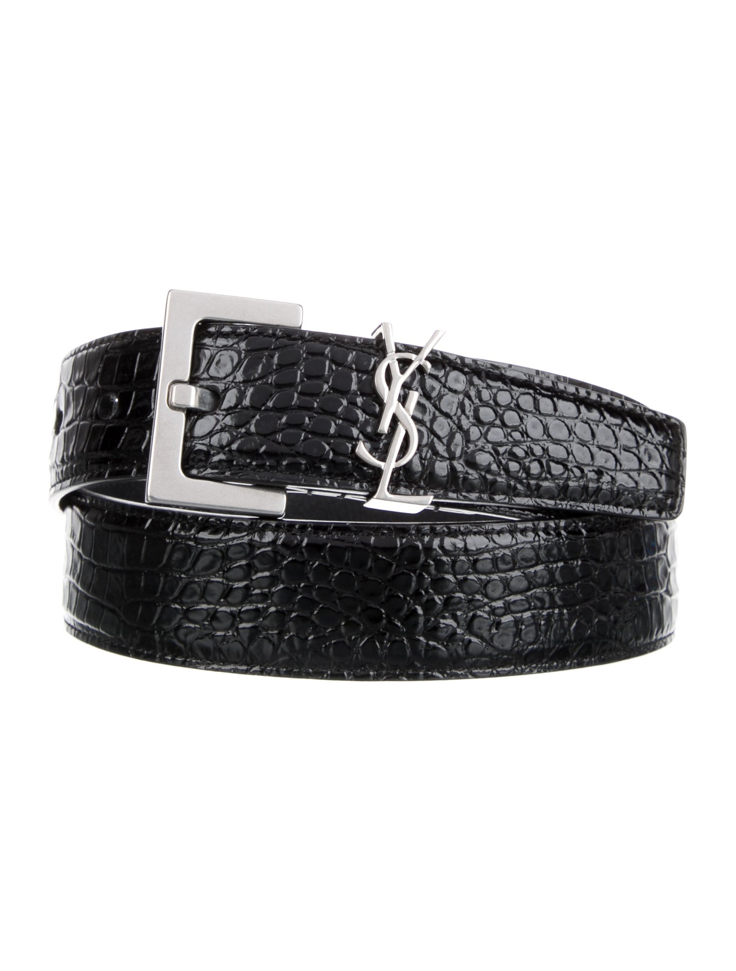 Saint Laurent Embossed Leather Belt