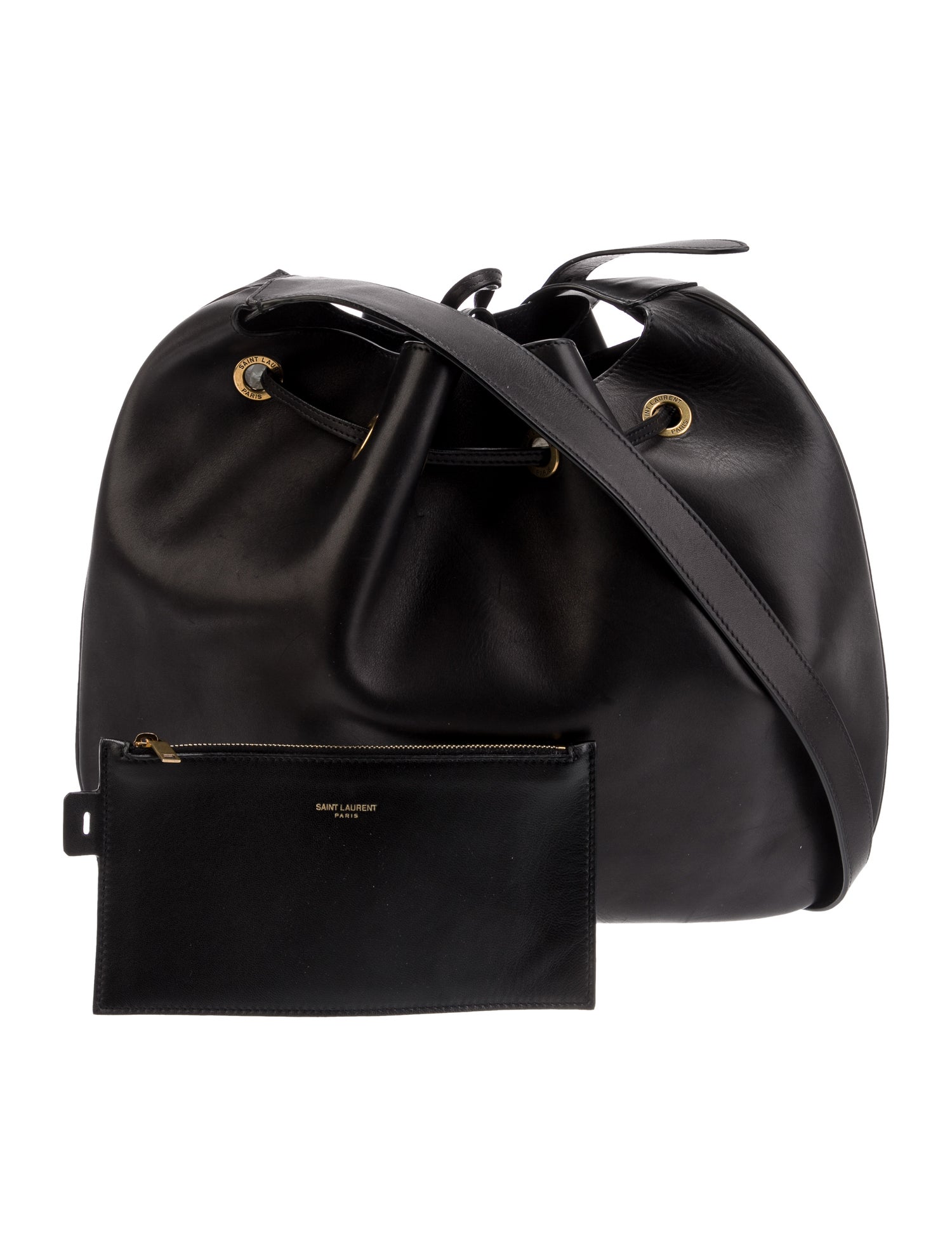 Saint Laurent Calfskin Paris VII Large 2022 - Black Hobos