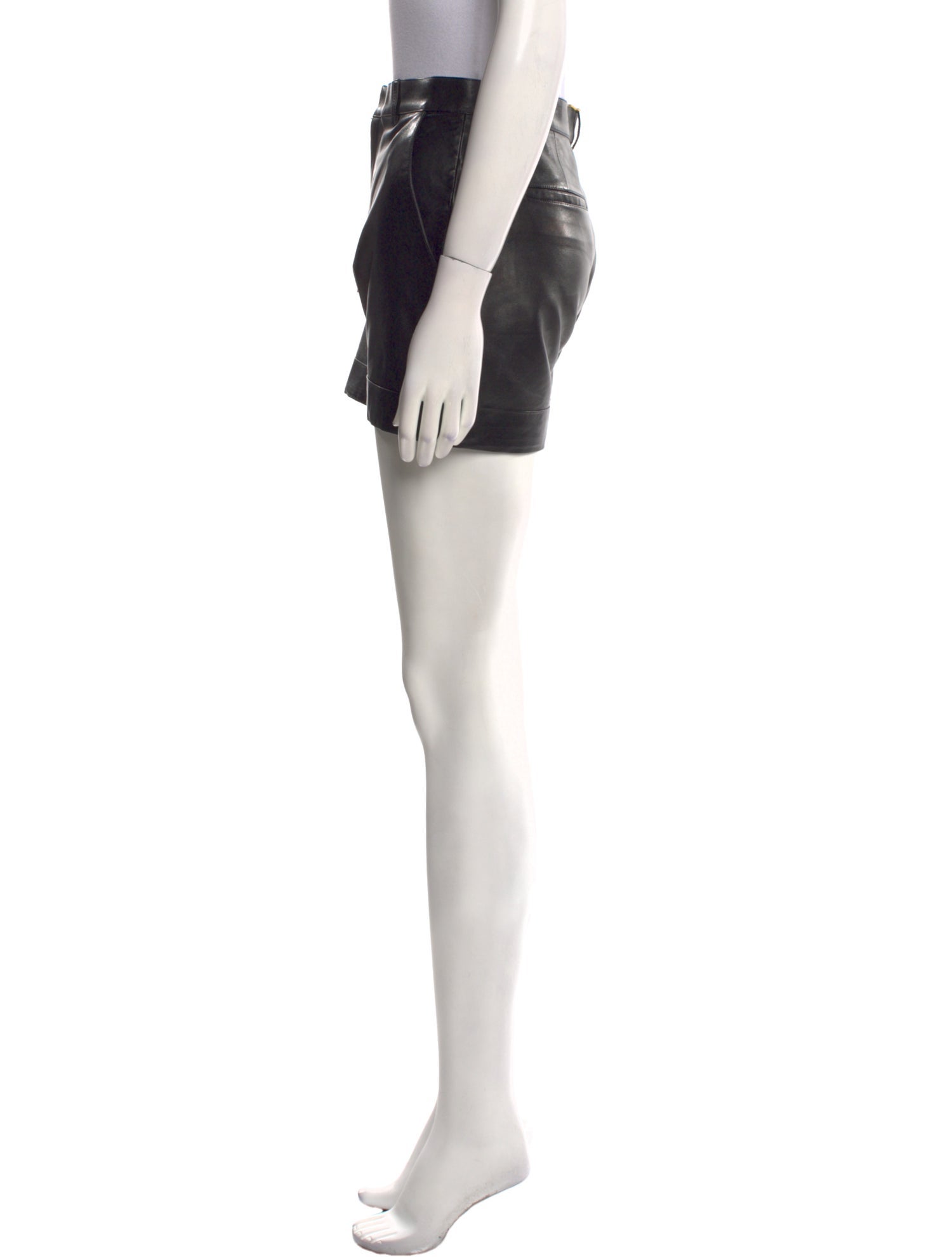 Saint Laurent Leather Mini Shorts