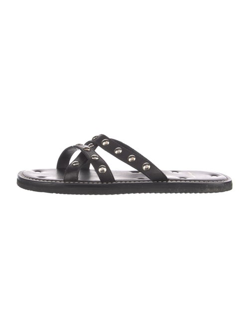 Saint Laurent Leather Studded Accents Slides
