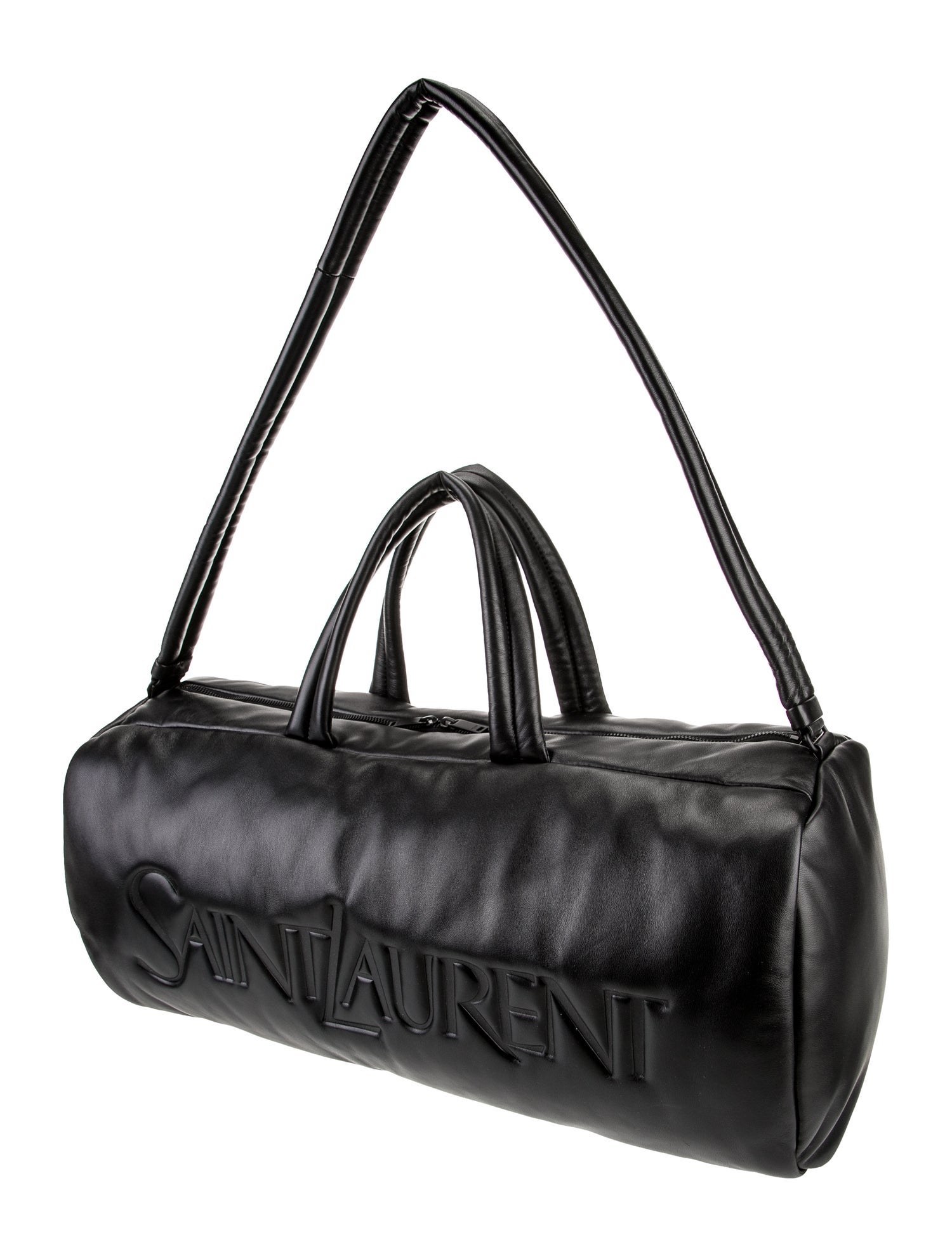 Saint Laurent Leather Weekender Bag 2024
