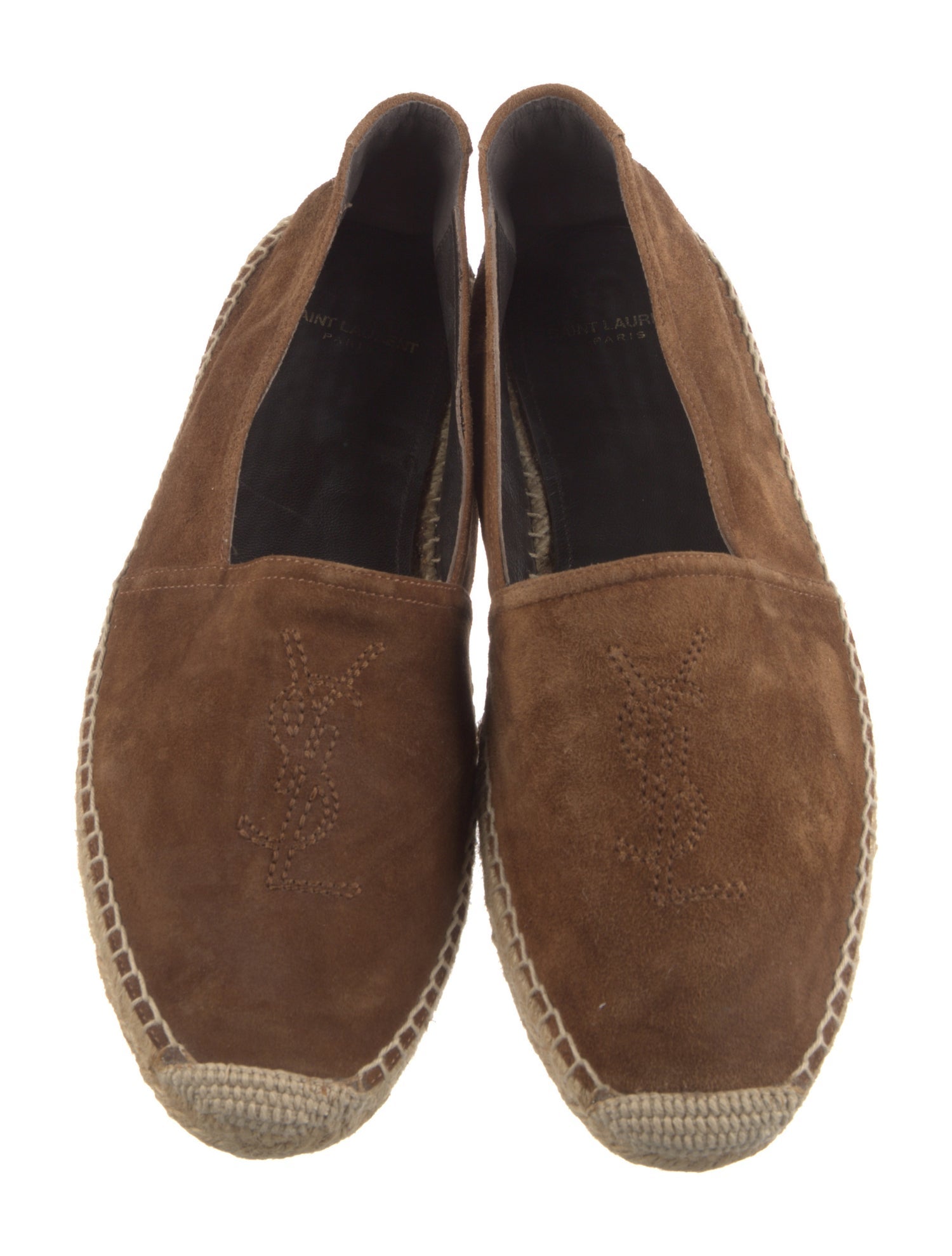 Saint Laurent Suede Embroidered Accent Espadrilles