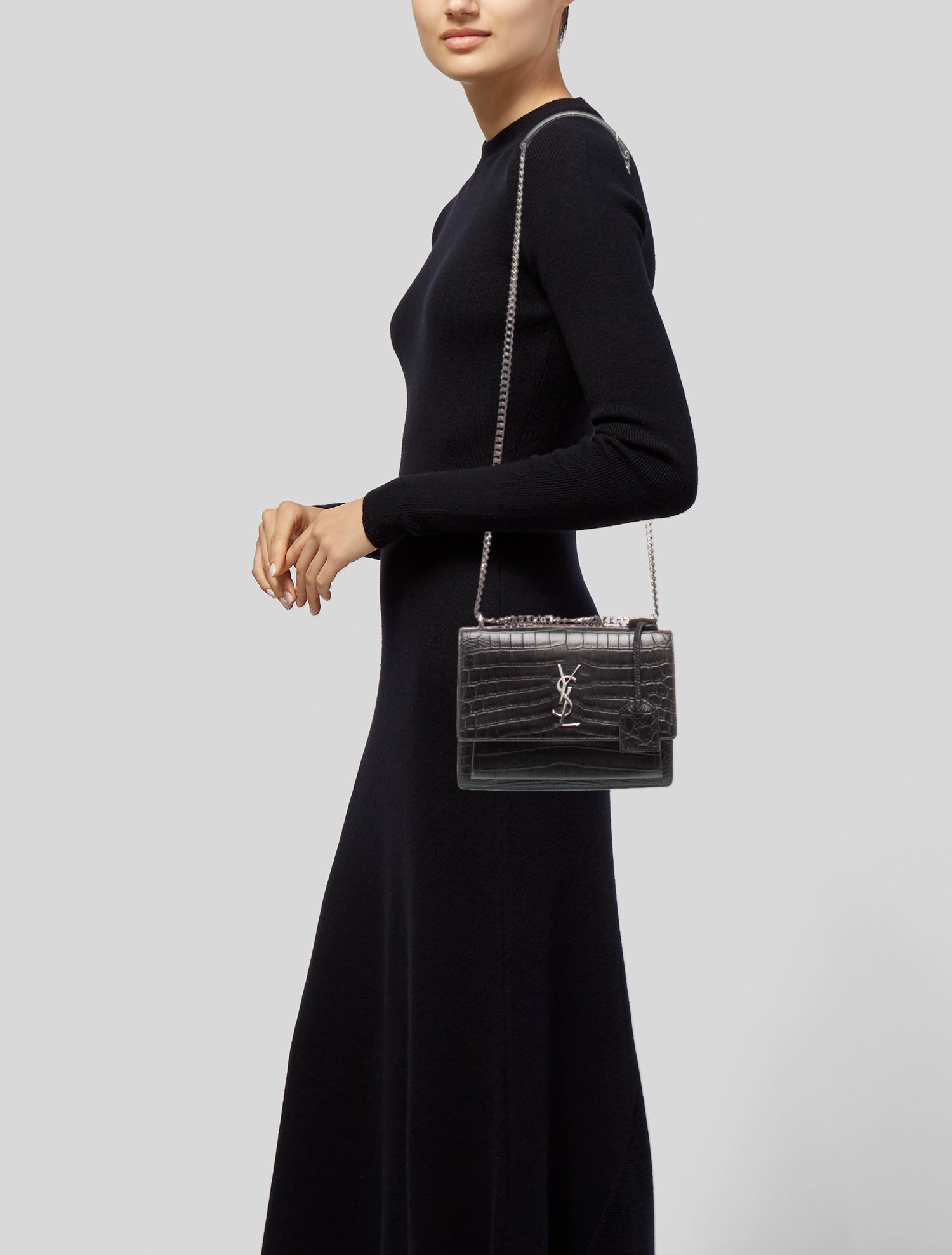 Saint Laurent Embossed Leather Sunset Medium