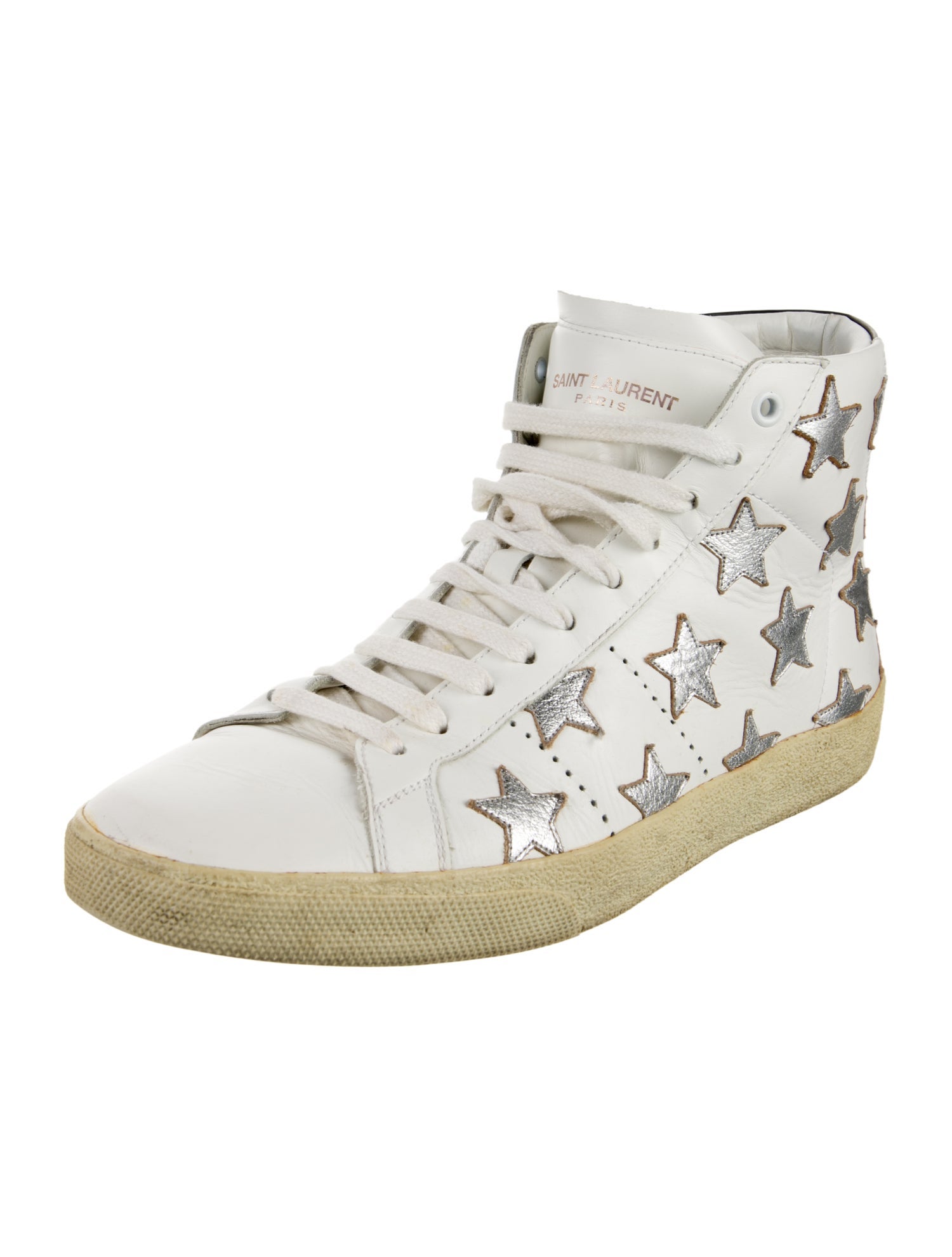 Saint Laurent Leather Patterned Sneakers