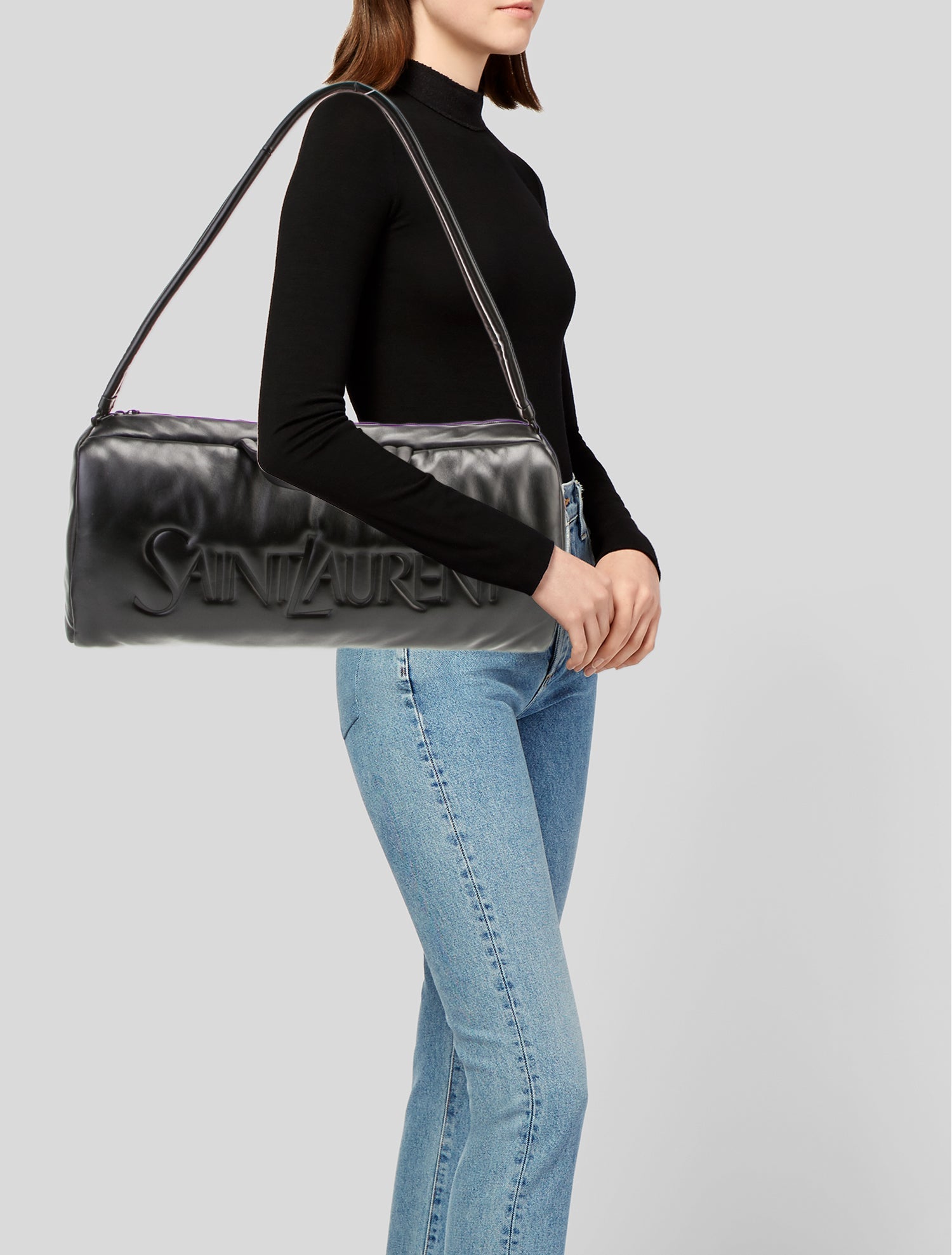 Saint Laurent Leather Weekender Bag 2024