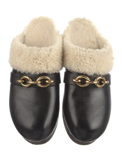 Saint Laurent Leather Chain-Link Accents Mules