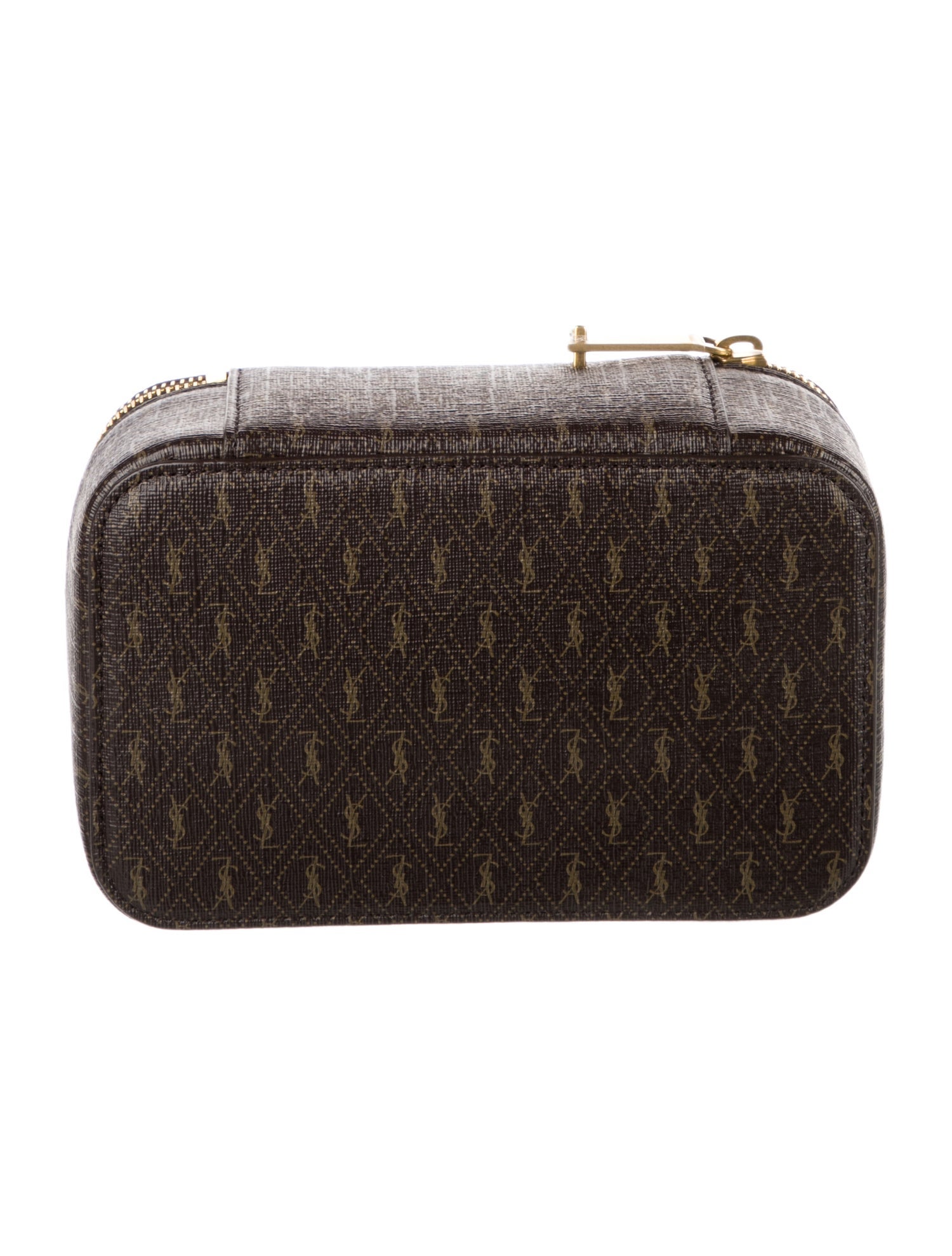 Saint Laurent Coated Canvas Monogram Cosmetic Bag