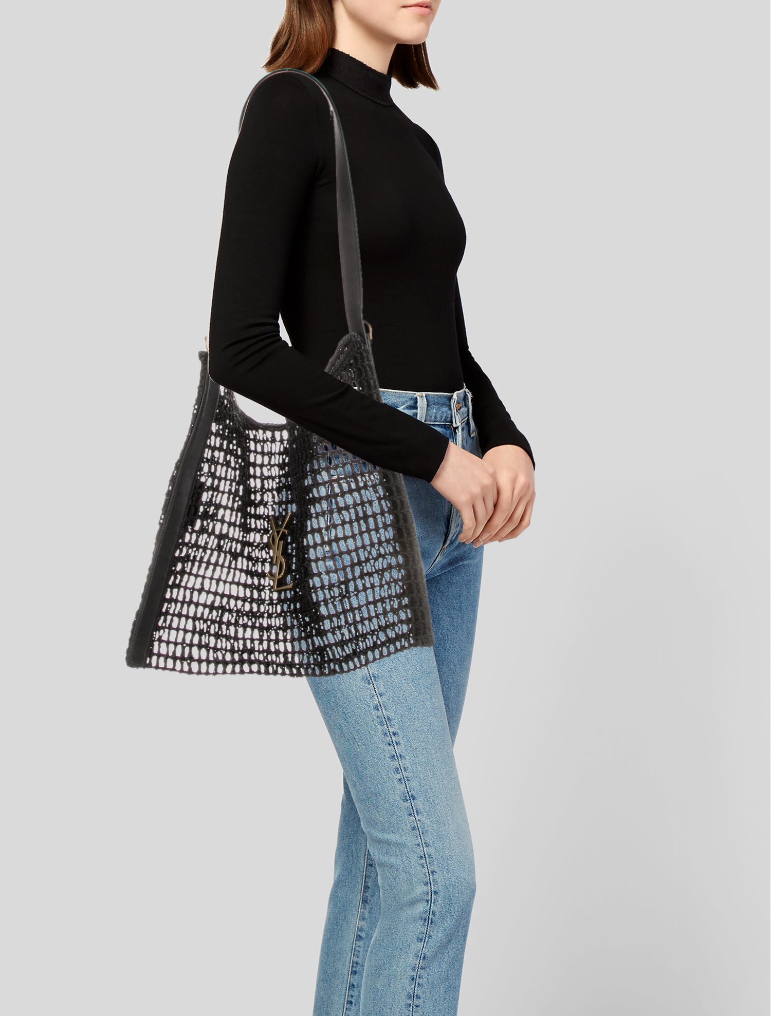 Saint Laurent Raffia Shoulder Bag