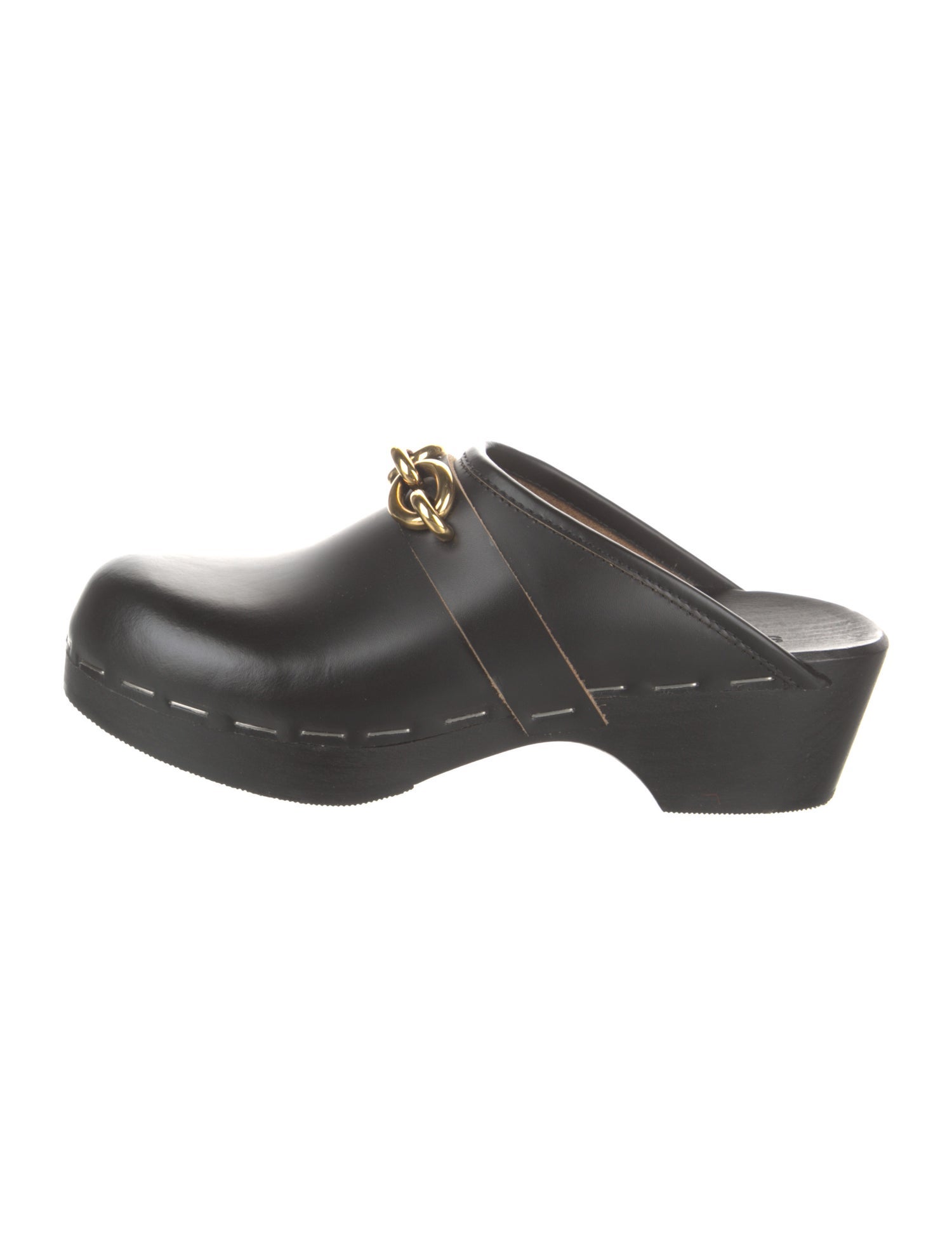 Saint Laurent Chain-Link Accent Leather Mules