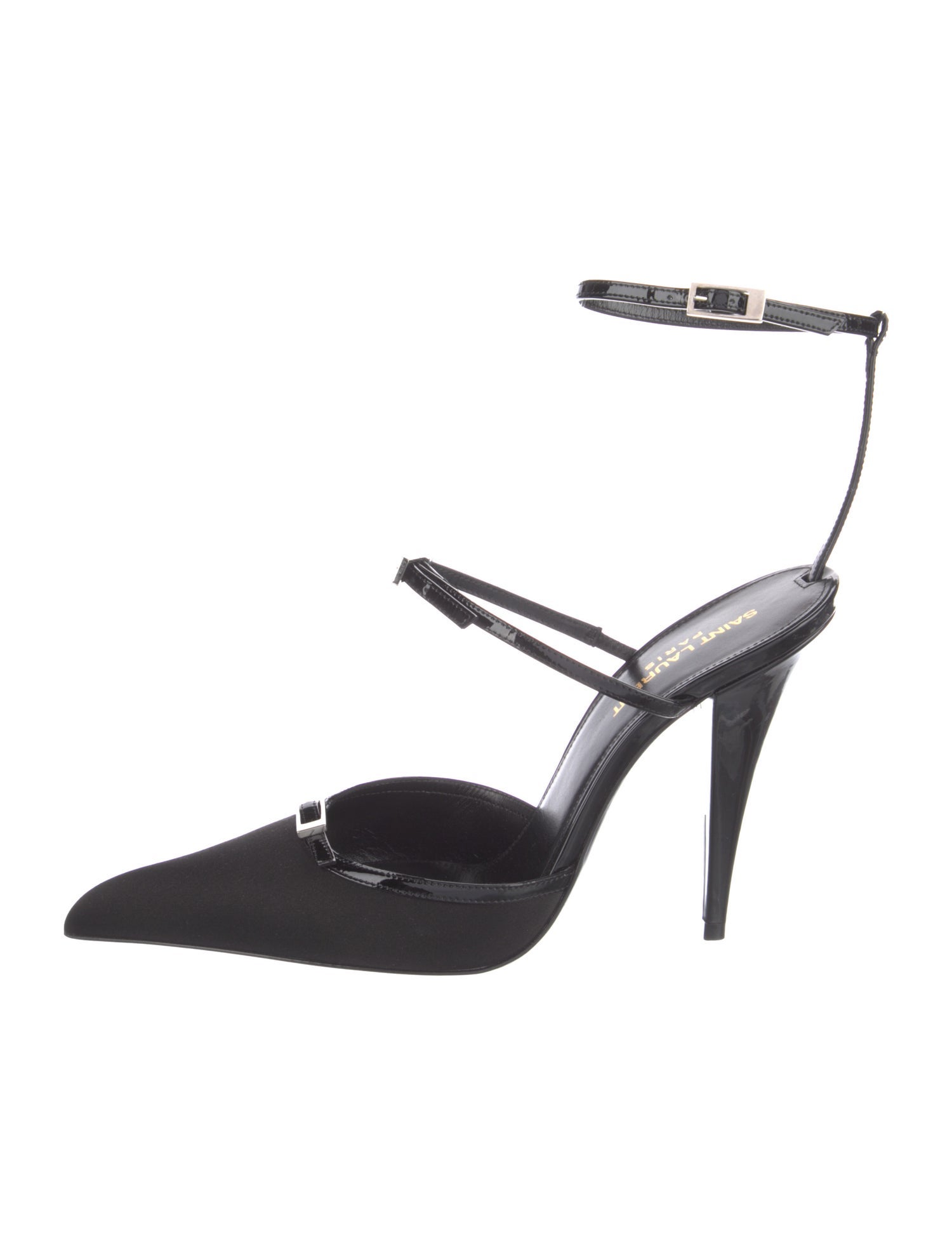 Saint Laurent Satin Crystal Embellishments D'Orsay Pumps