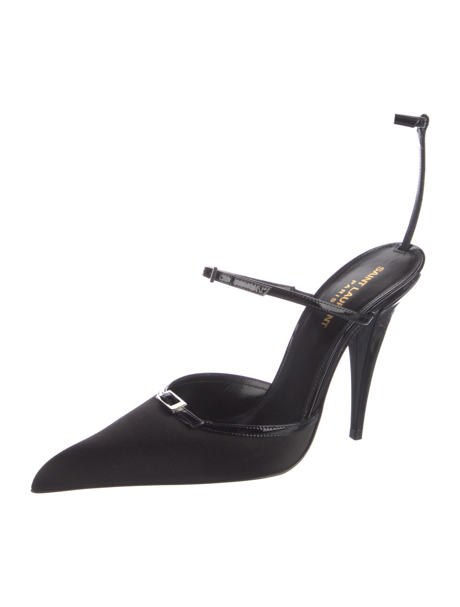 Saint Laurent Satin Crystal Embellishments D'Orsay Pumps