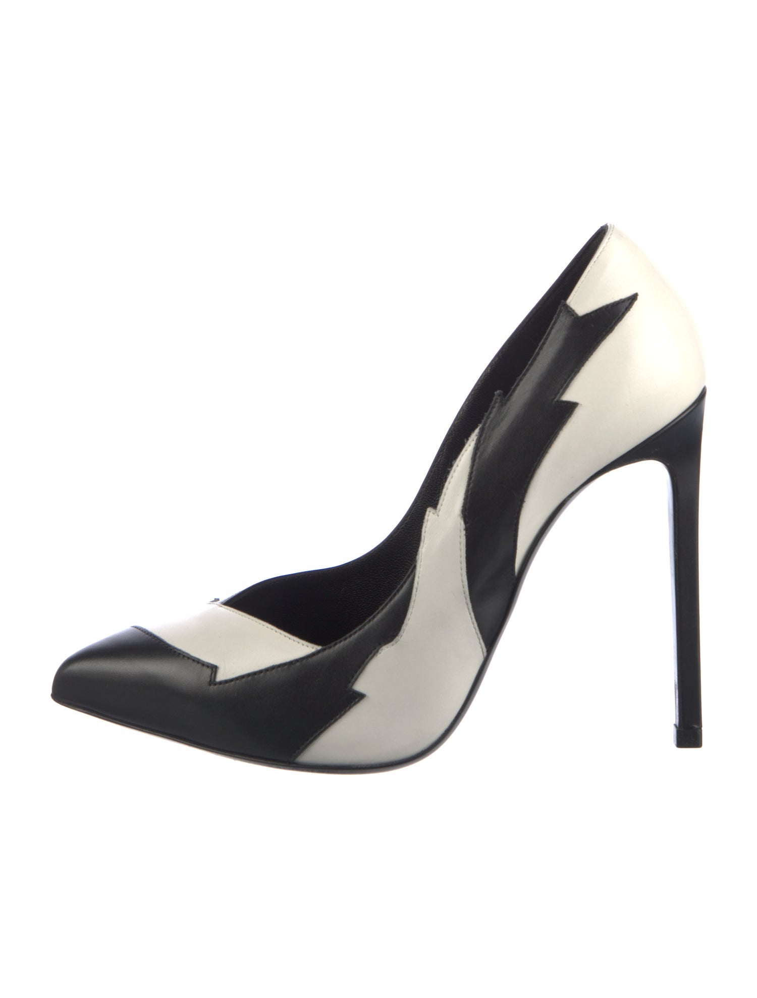 Saint Laurent Leather Colorblock Pattern Pumps