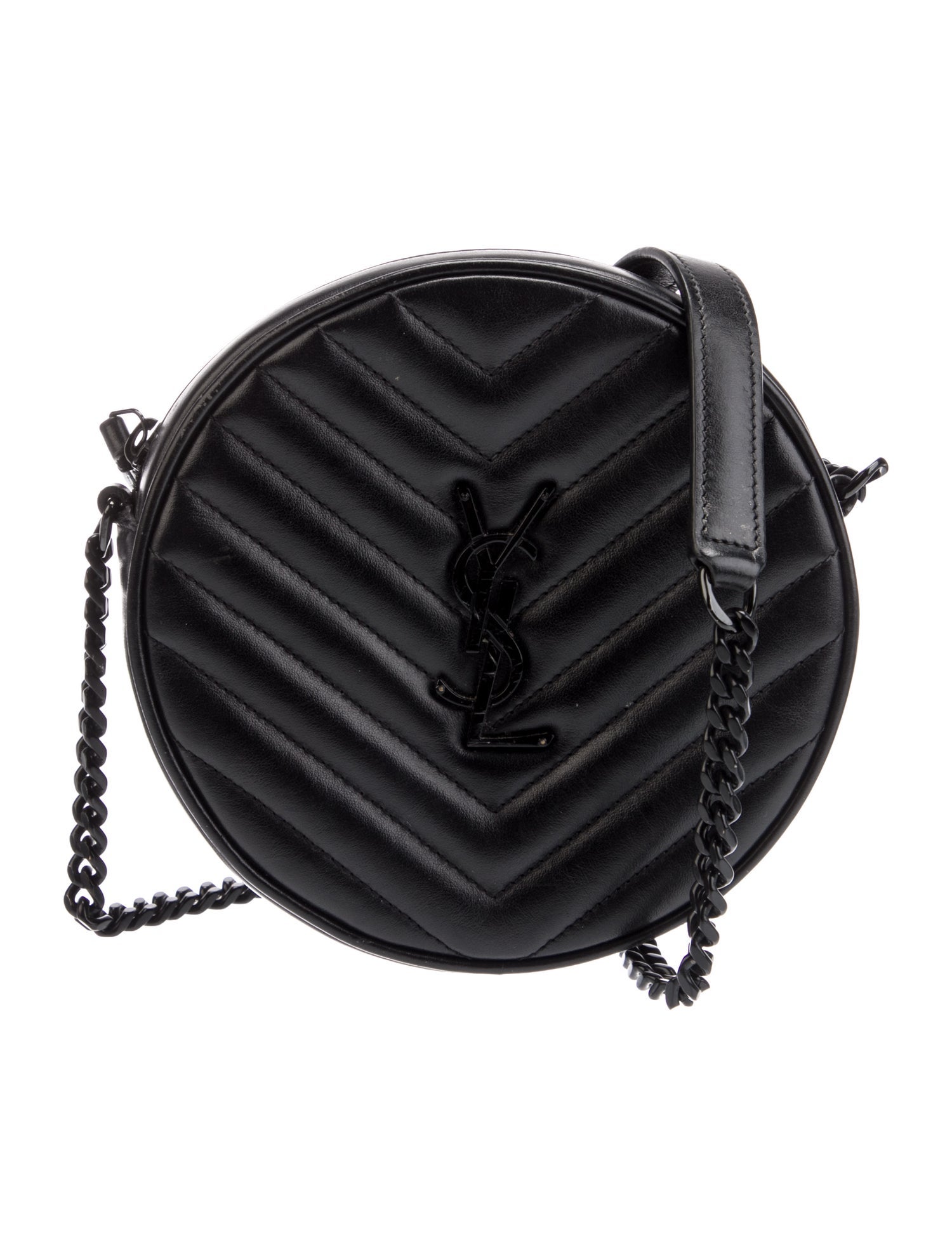 Saint Laurent Chevron Matelassé Chevron Round Camera Bag