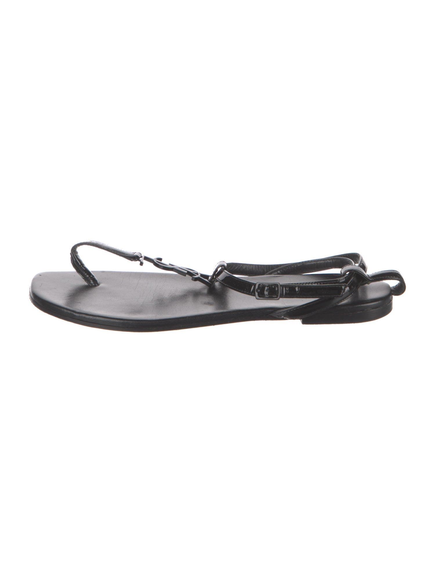 Saint Laurent Patent Leather Slingback Sandals