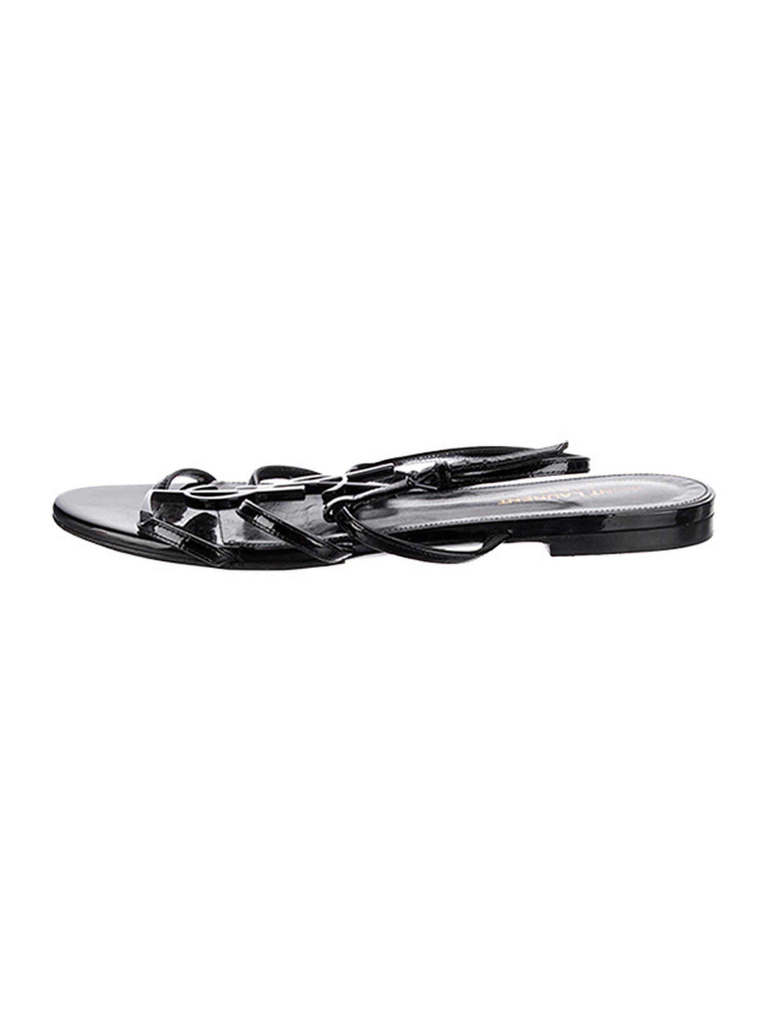 Saint Laurent Patent Leather Slingback Sandals