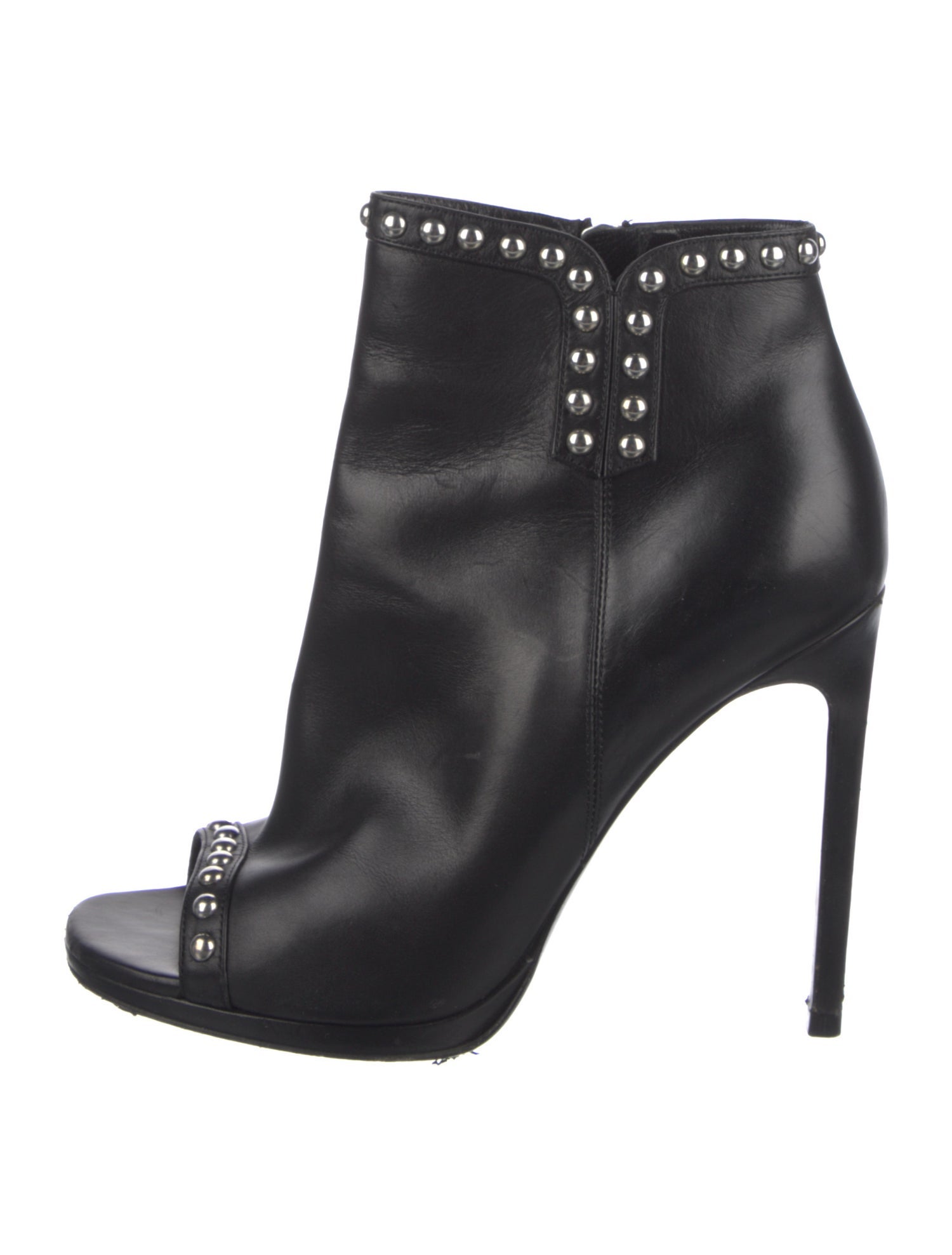 Saint Laurent Leather Studded Accents Boots