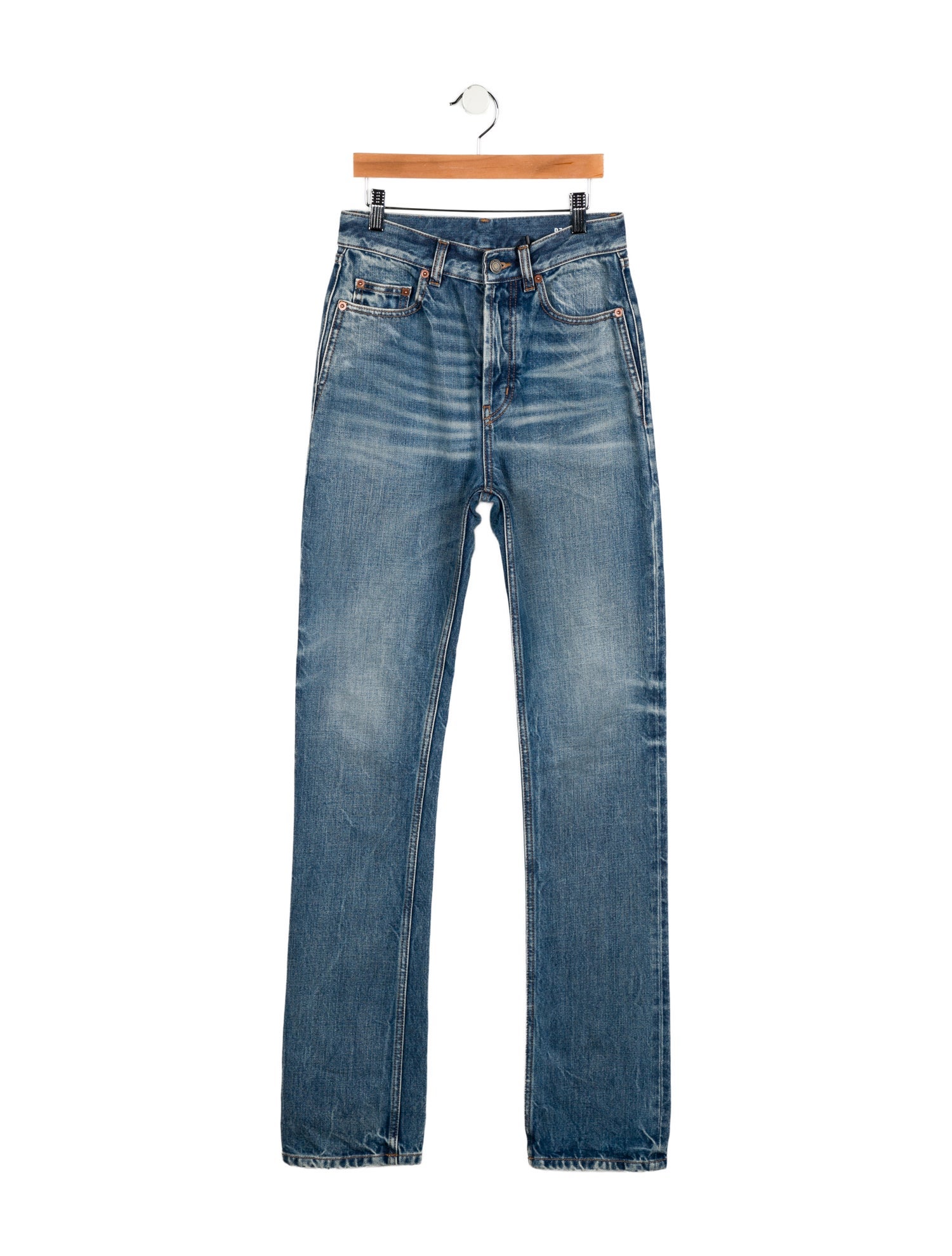 Saint Laurent High-Rise Straight Leg Jeans w/ Tags