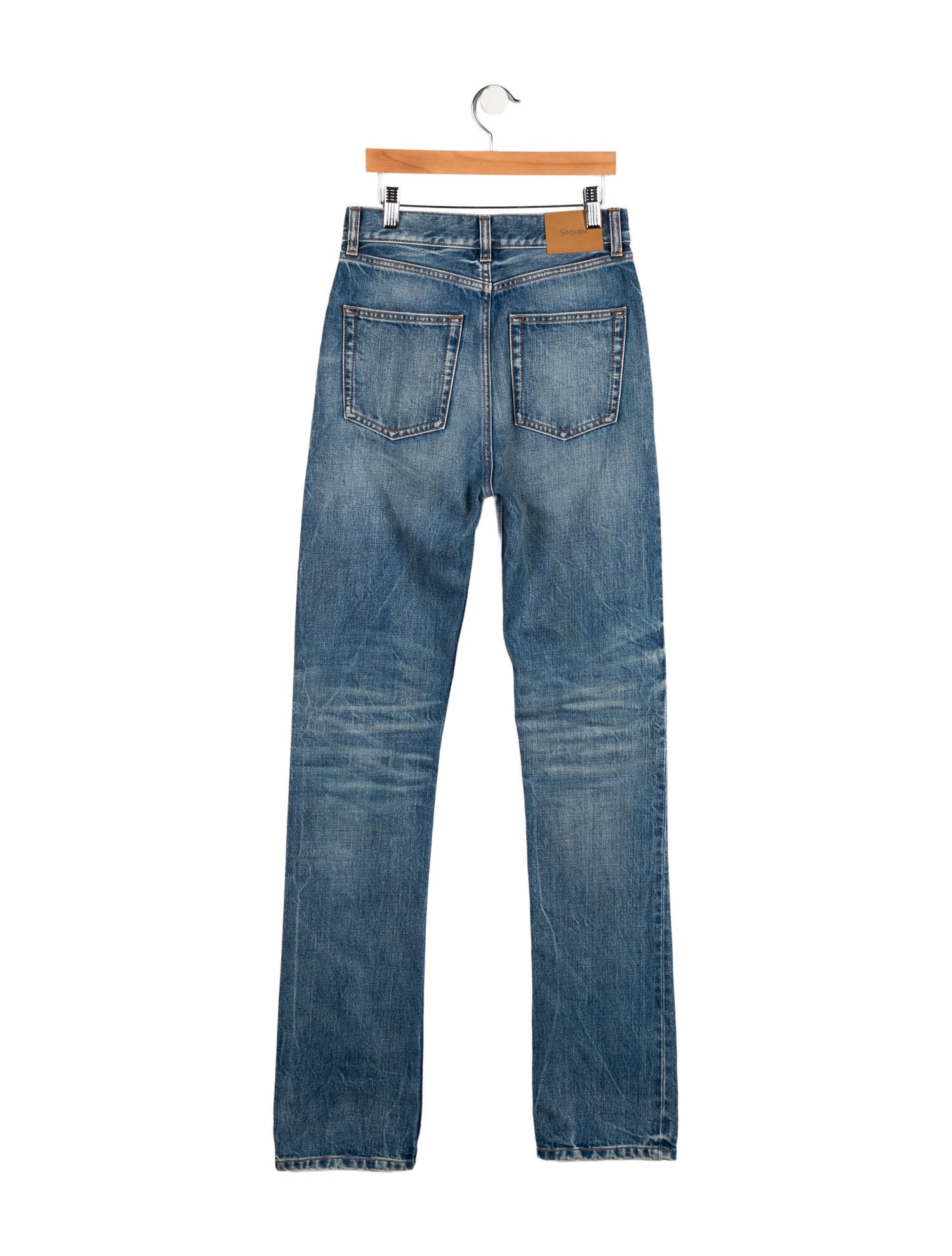 Saint Laurent High-Rise Straight Leg Jeans w/ Tags