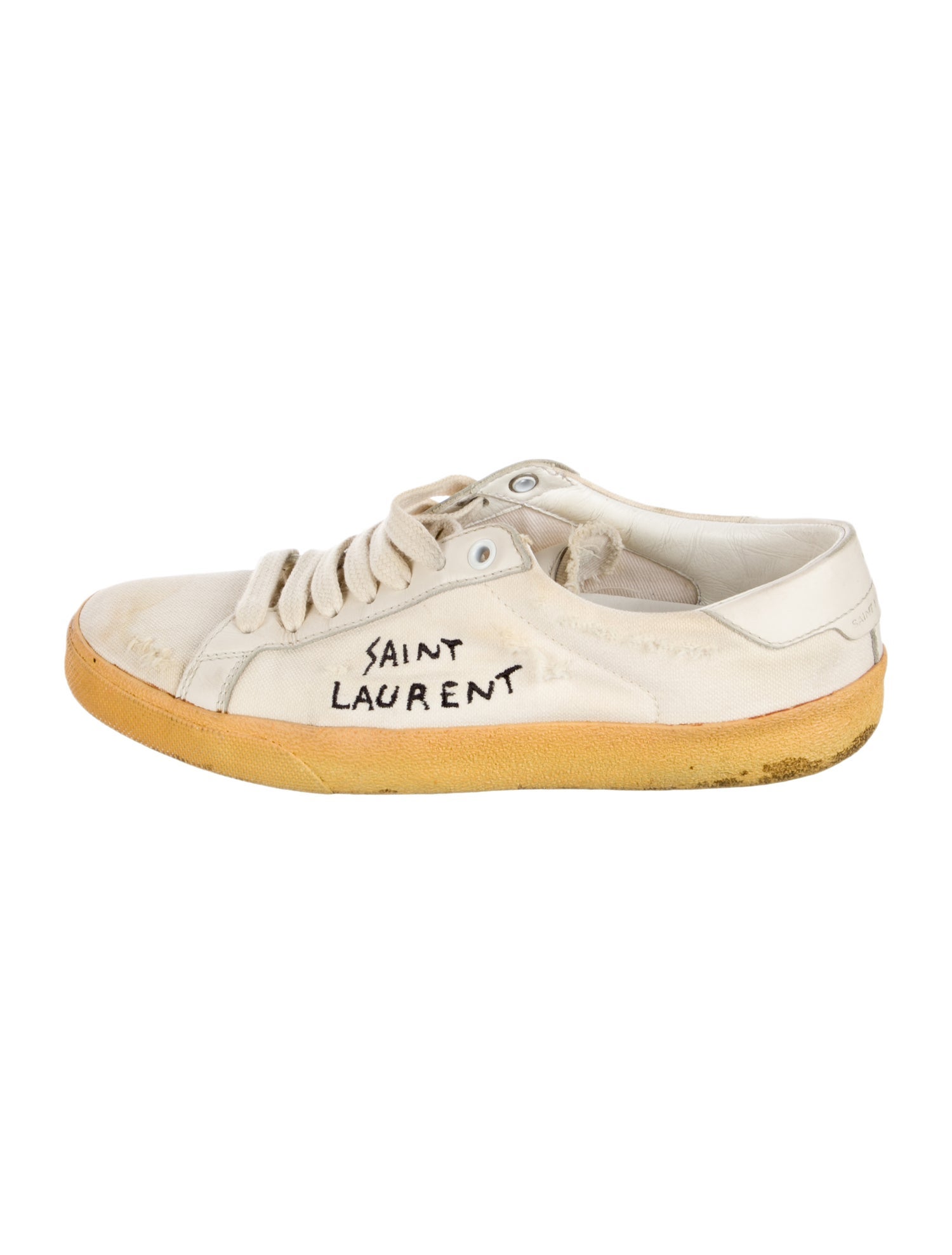 Saint Laurent Canvas Graphic Print Sneakers